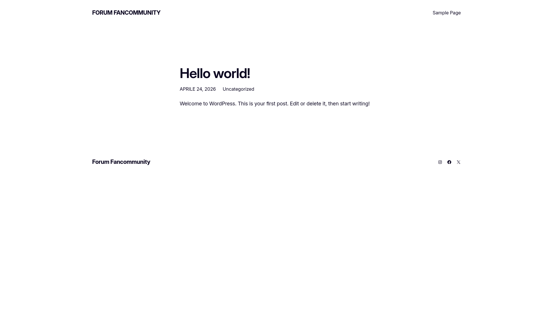 website screenshot of https://forumfancommunity.it/
