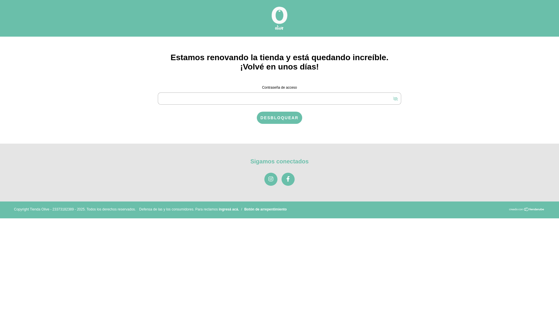 website screenshot of https://tiendaolive.com.ar/