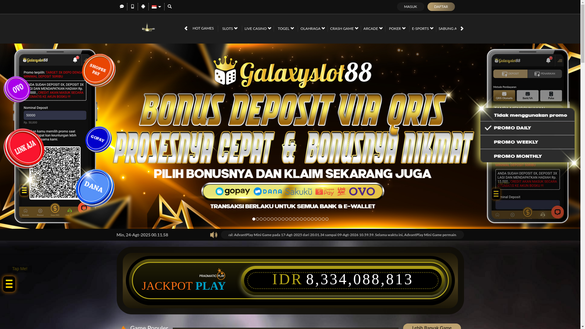 website screenshot of https://galaxyslot88.fit/
