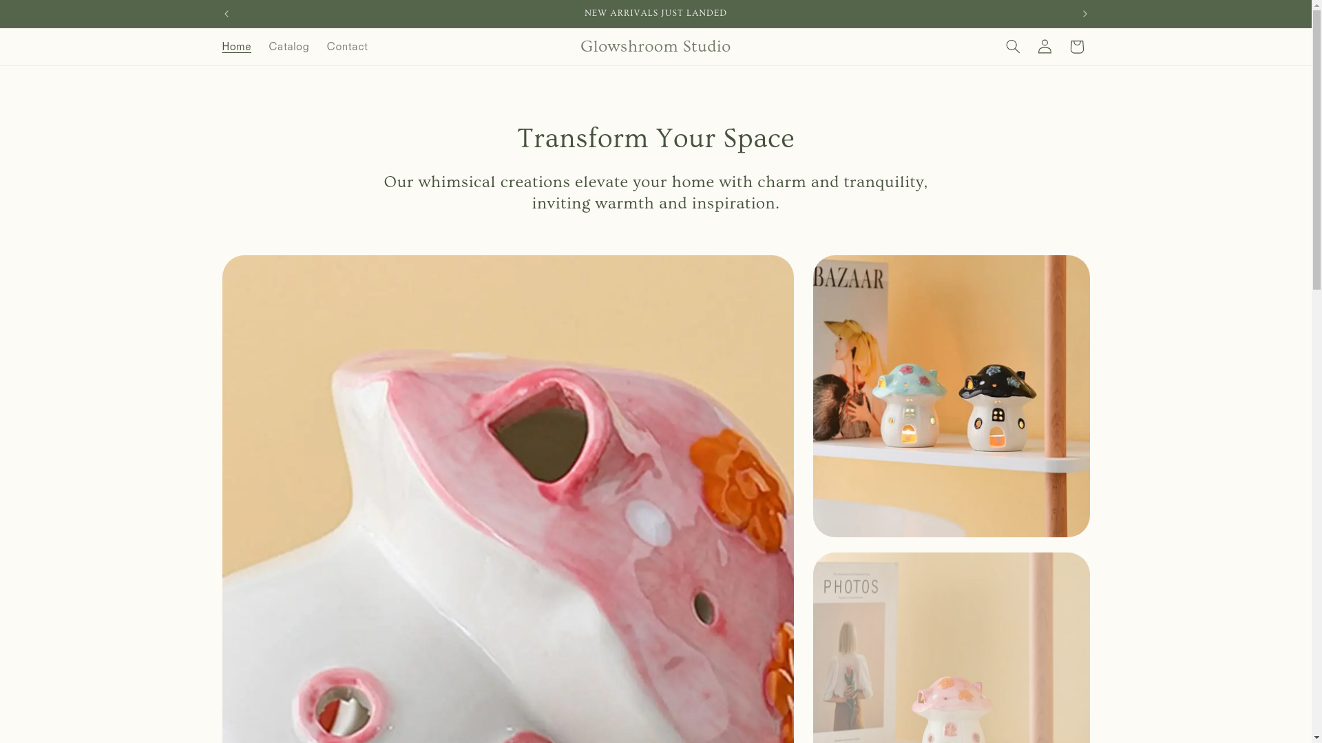 website screenshot of https://glowshroomstudio.com/