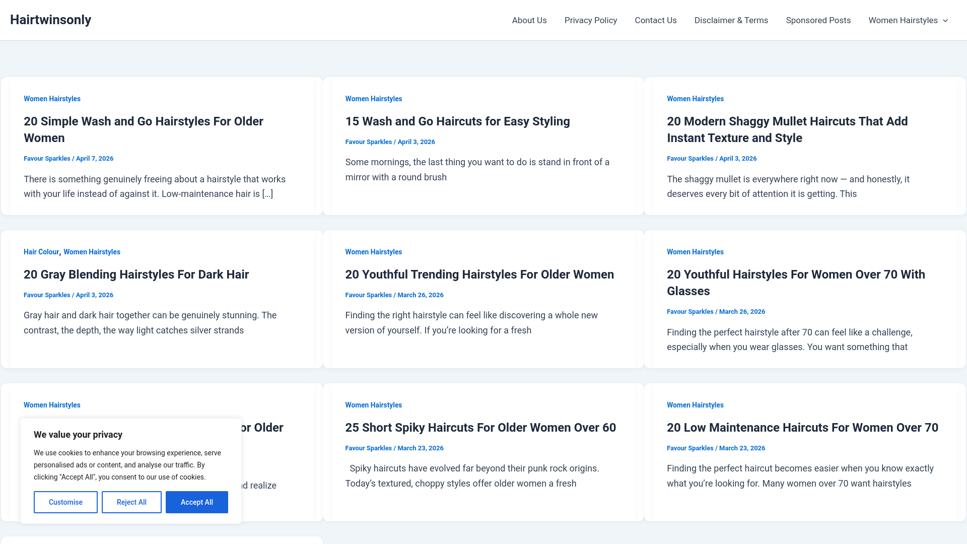 website screenshot of https://hairinspot.com/