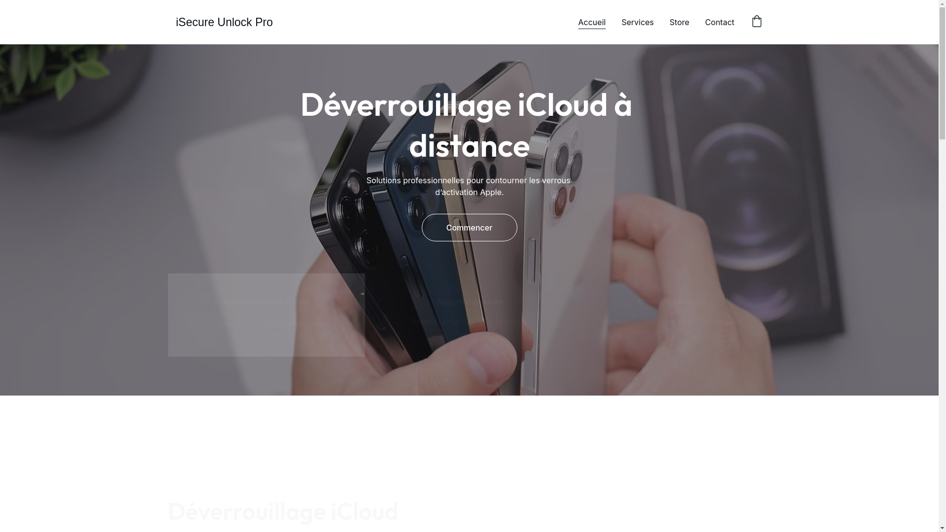 website screenshot of https://isecureunlockpro.com/