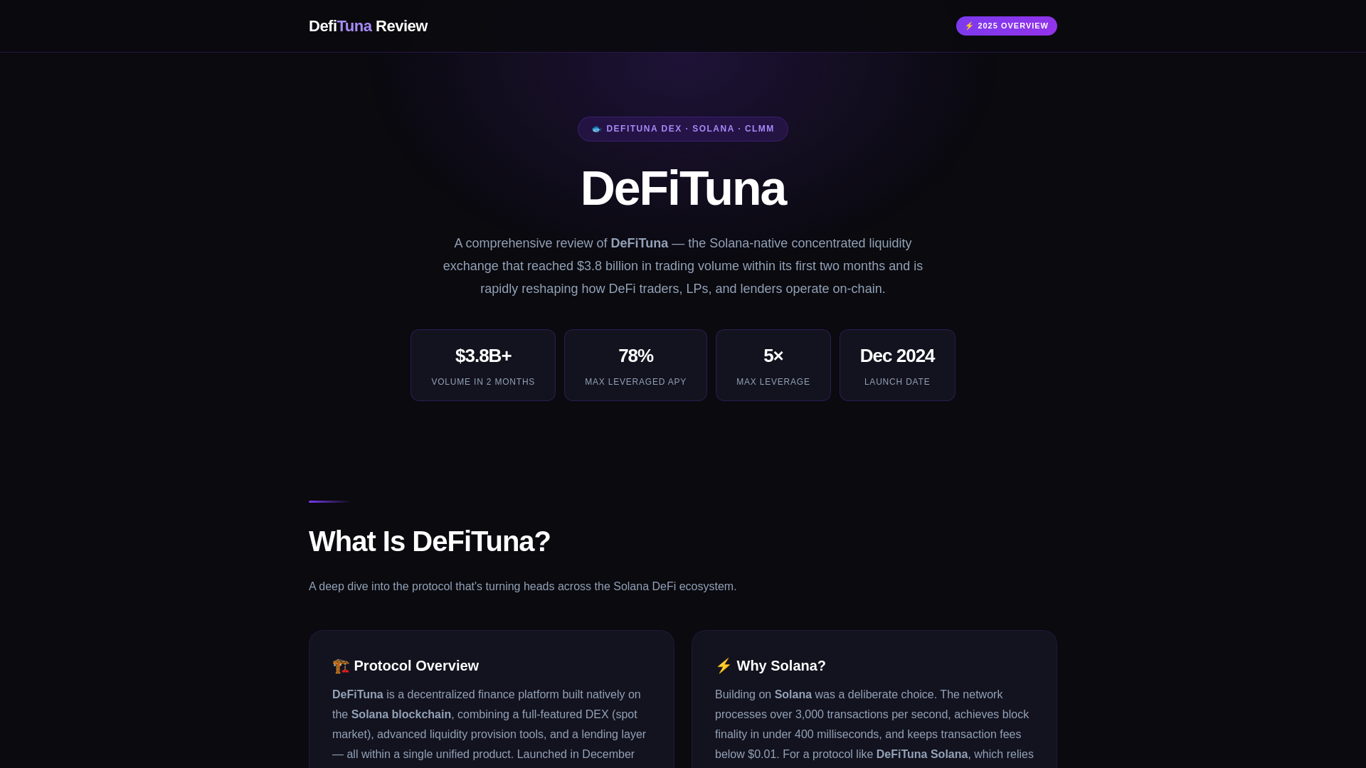 website screenshot of https://defituna-v2.com