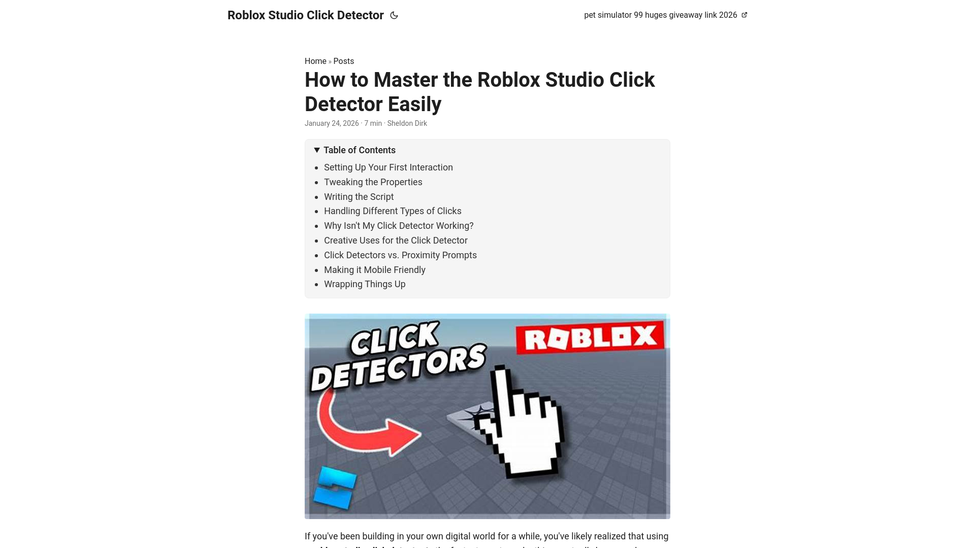 website screenshot of https://roblox-studio-click-detector.pages.dev/