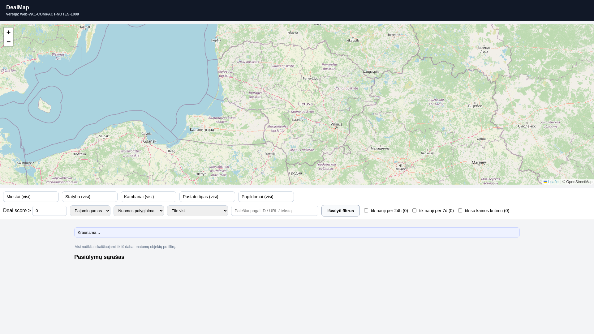 website screenshot of https://dealmap.lt/