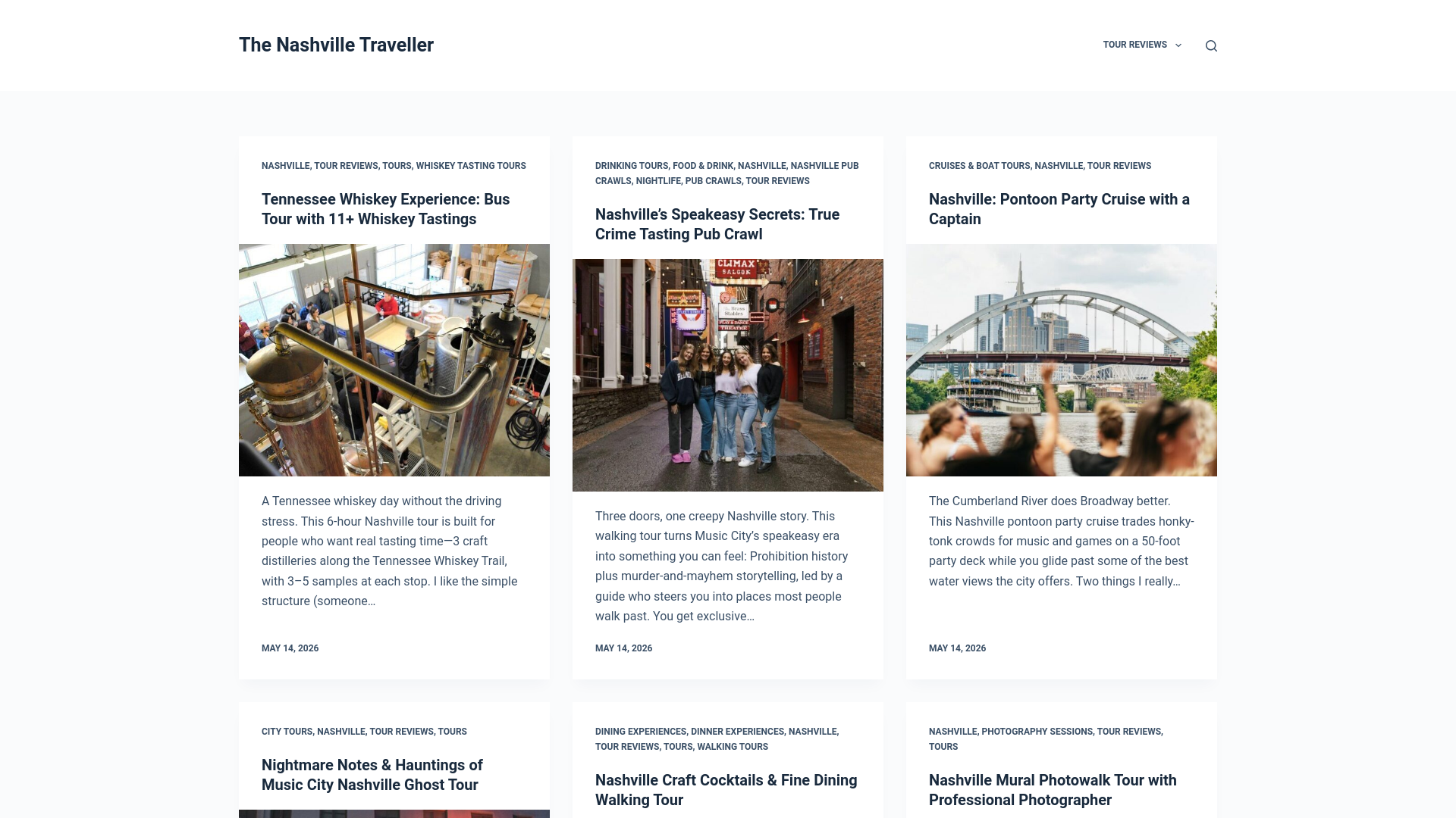 website screenshot of https://thenashvilletraveller.com/