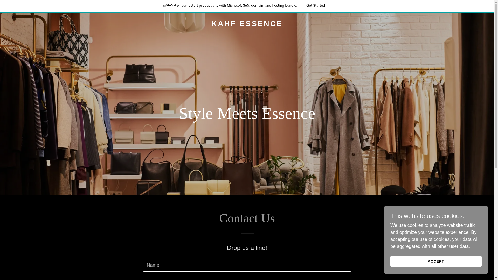 website screenshot of https://kahfessence.ca/