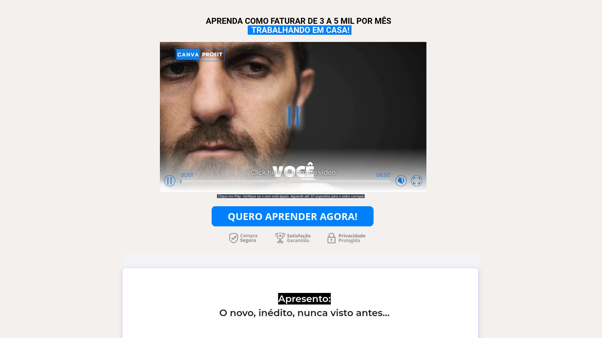 website screenshot of https://canvaprofit.rendimentodigital.com