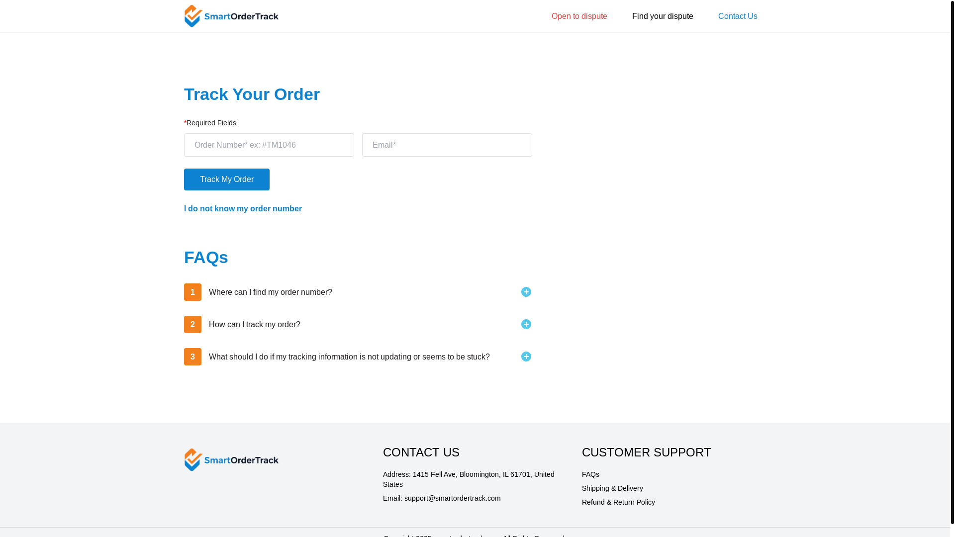 website screenshot of https://smartordertrack.com/