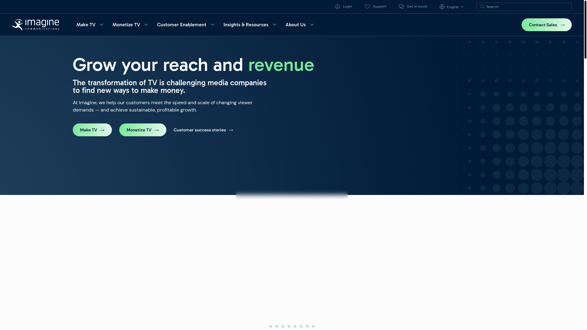 website screenshot of https://myimaginecommunications.com/