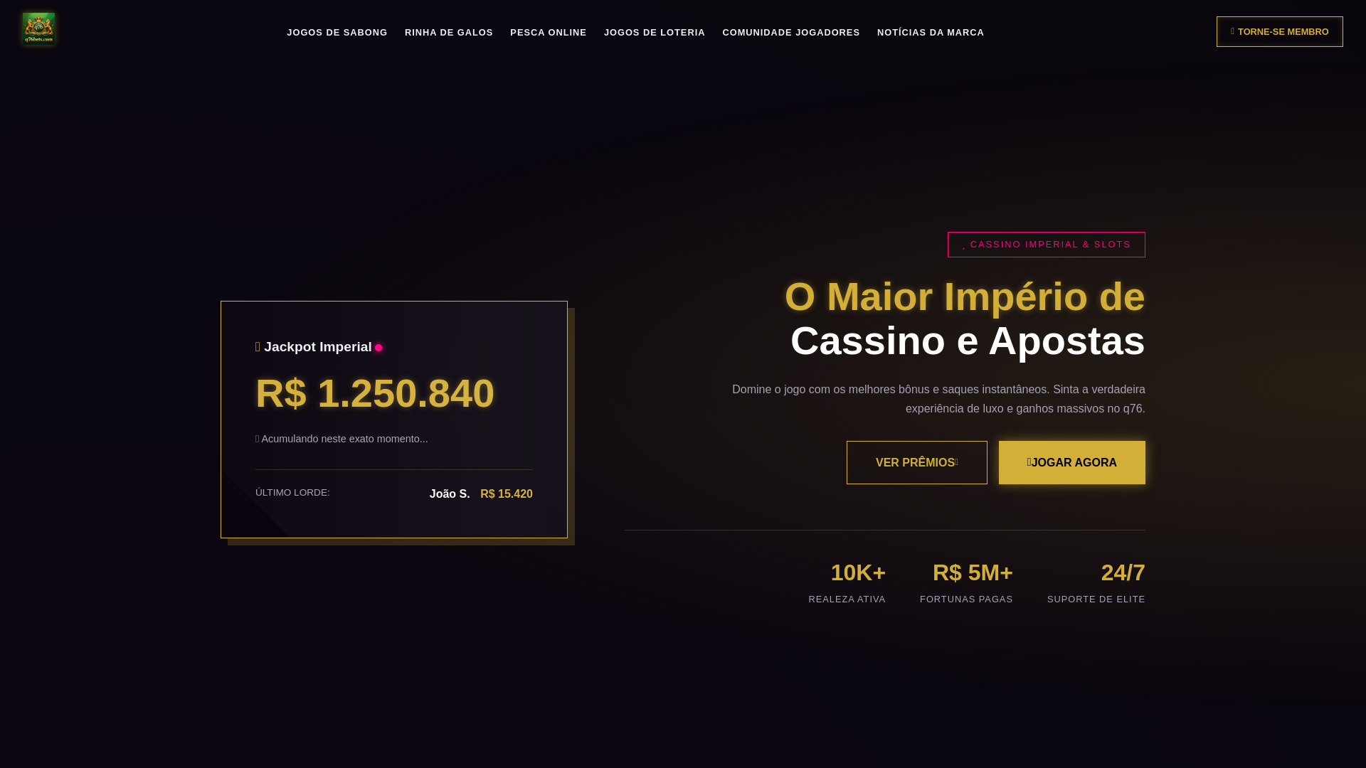 website screenshot of https://q76bets.com/