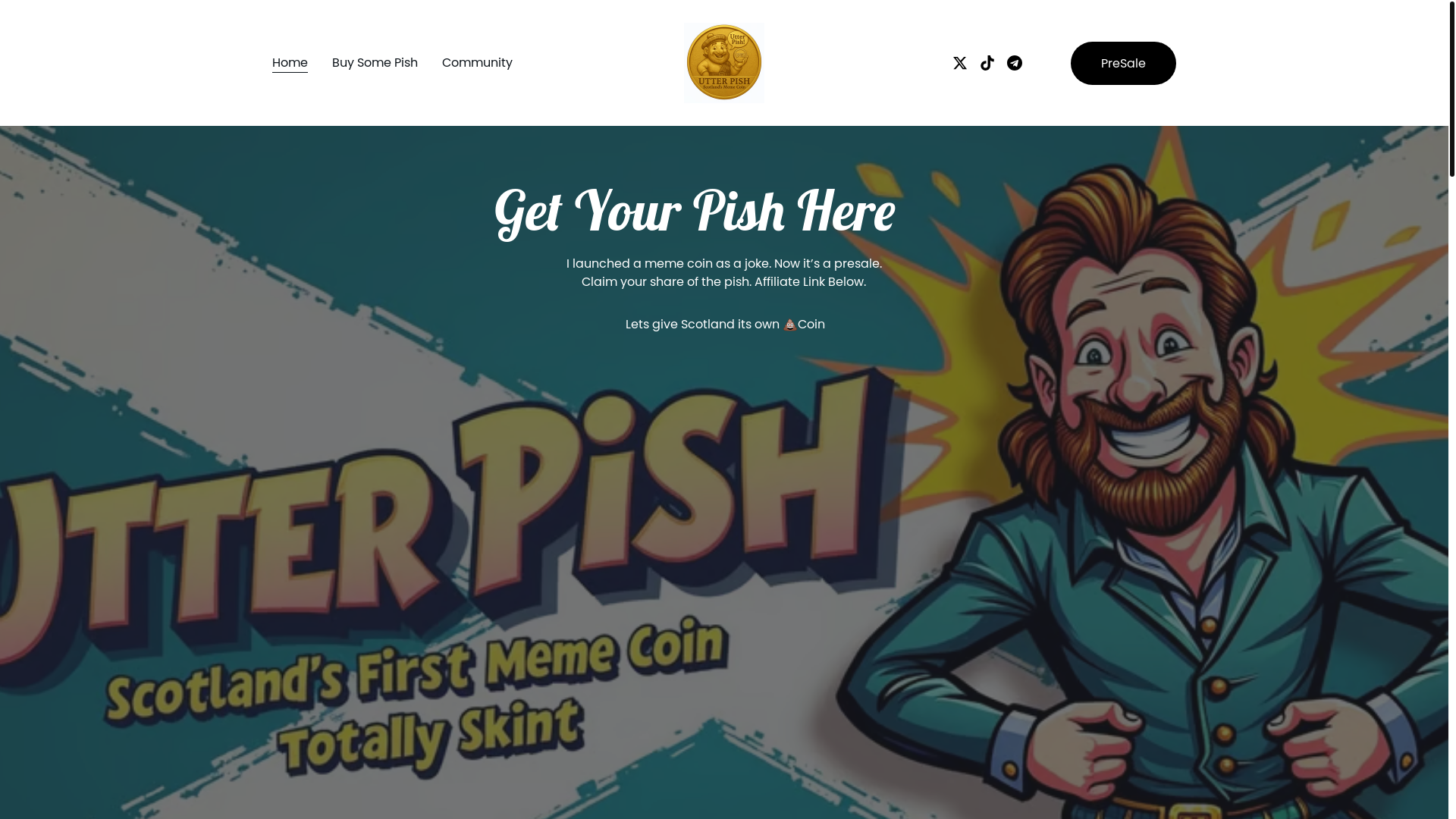 website screenshot of https://utterpish.com/
