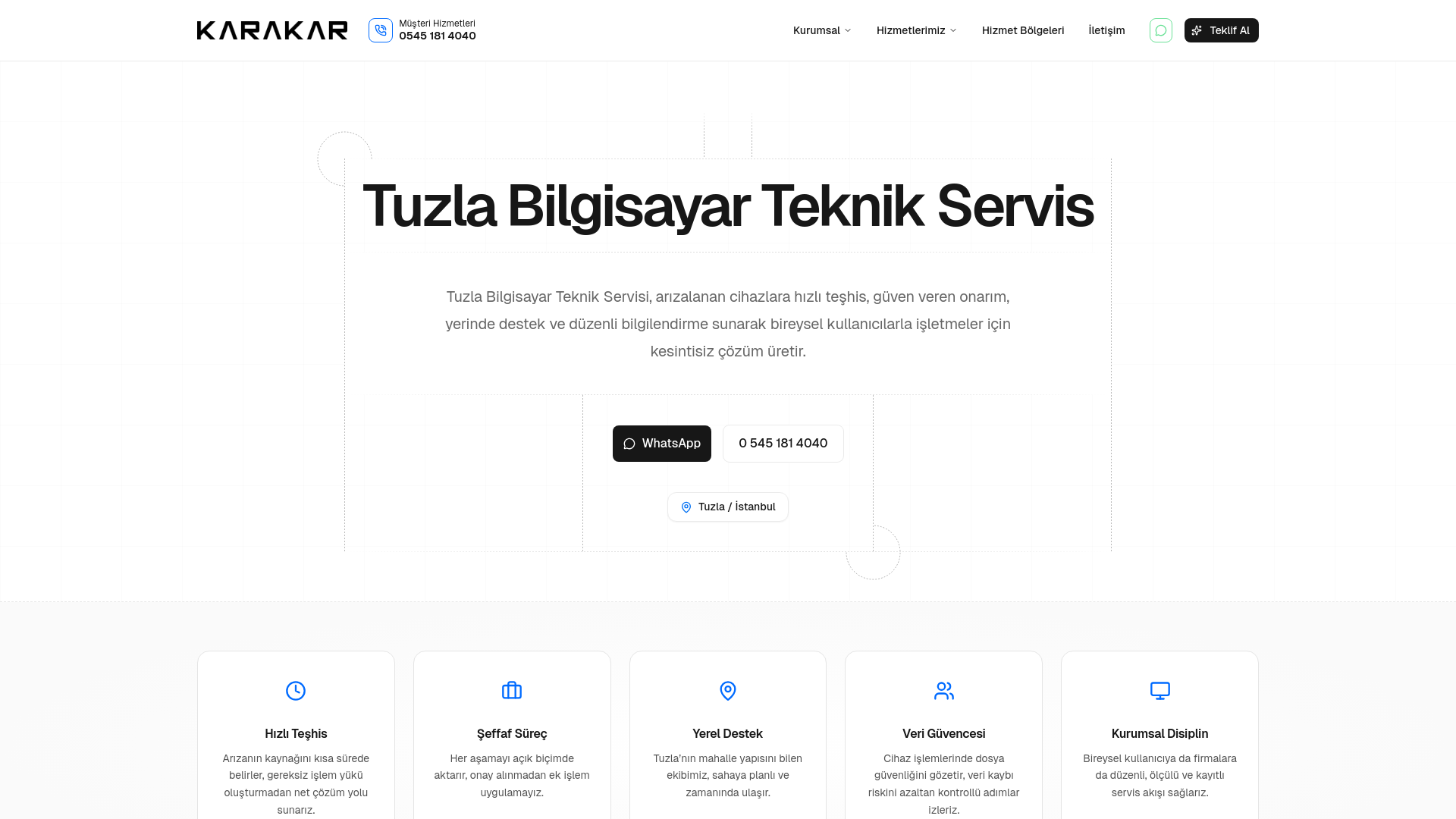 website screenshot of https://tuzlabilgisayarteknikservis.com.tr