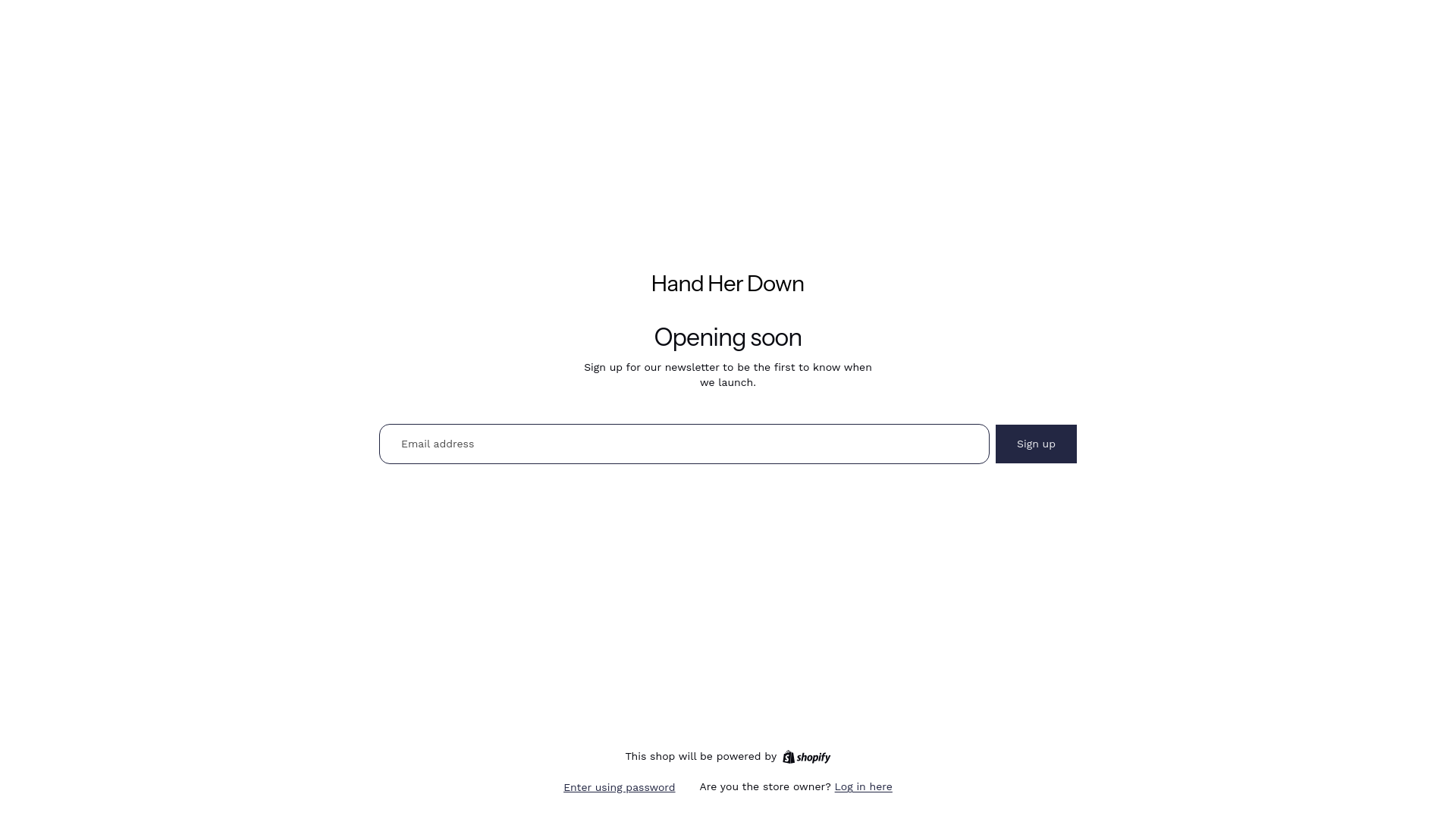website screenshot of https://handherdown.com/