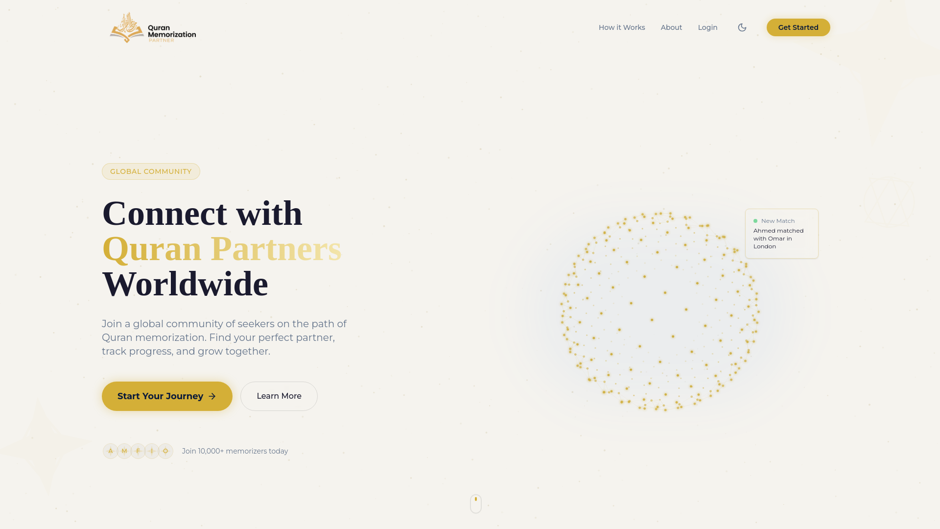 website screenshot of https://quranmemorizationpartner.com/