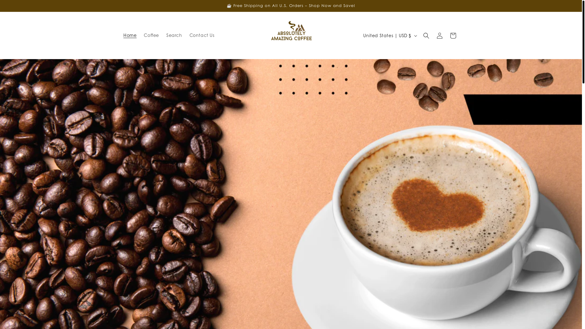 website screenshot of https://absolutelyamazingcoffee.com/