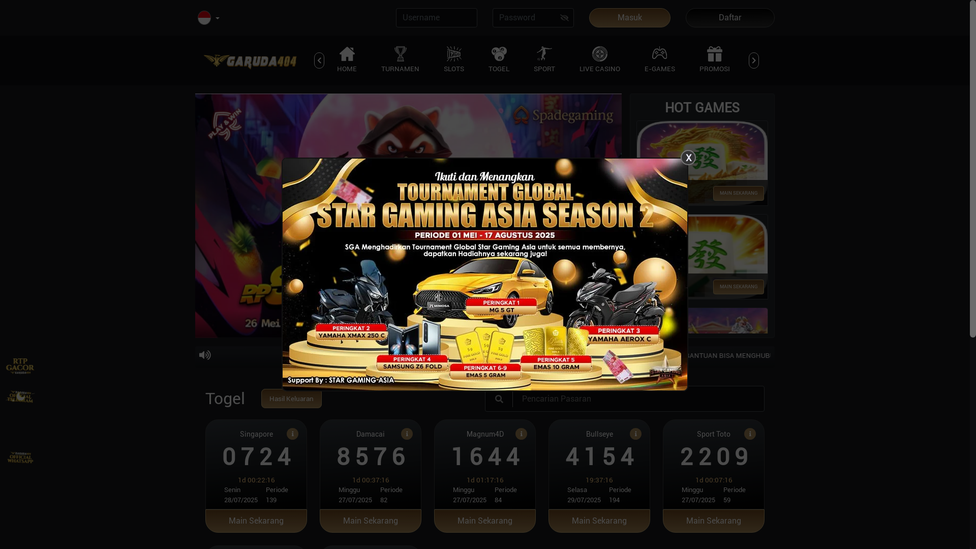 website screenshot of https://hardgaruda404.pro/