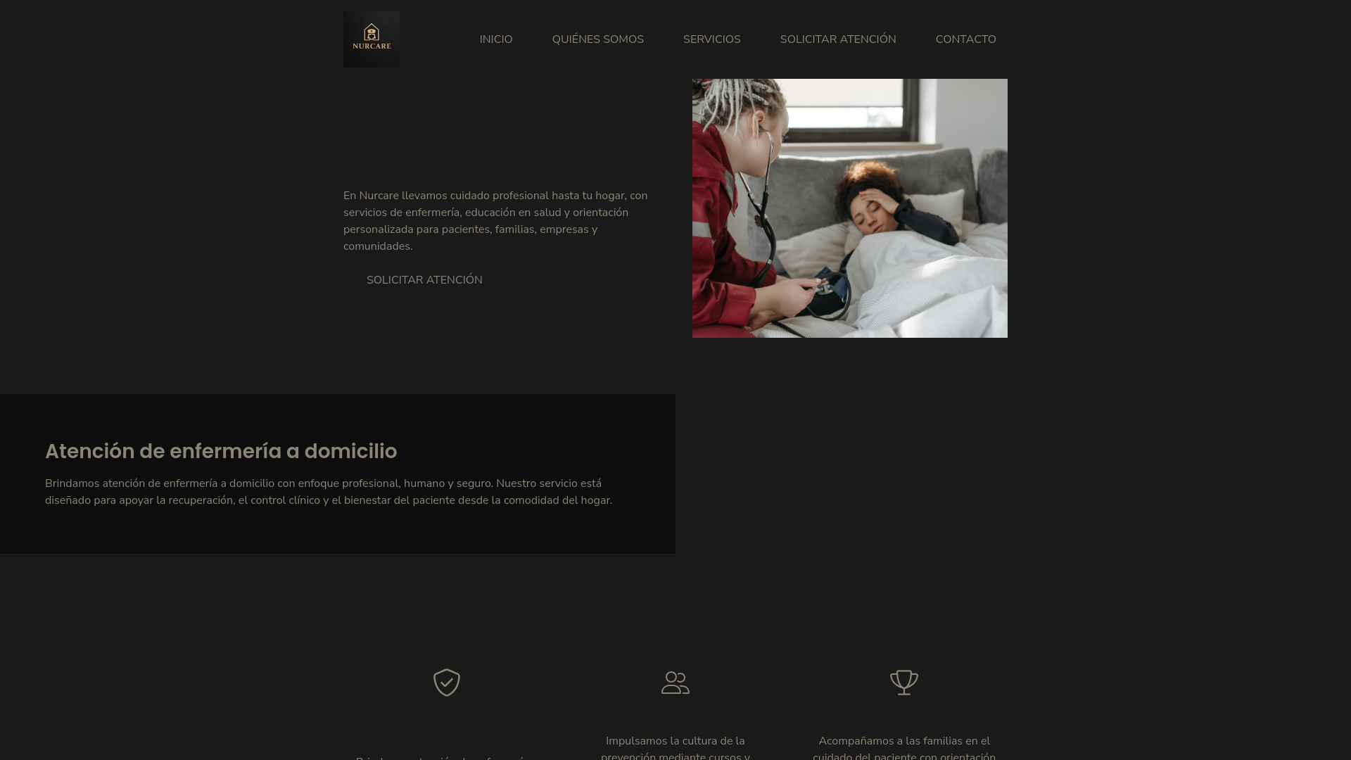 website screenshot of https://nurcare.com.mx/