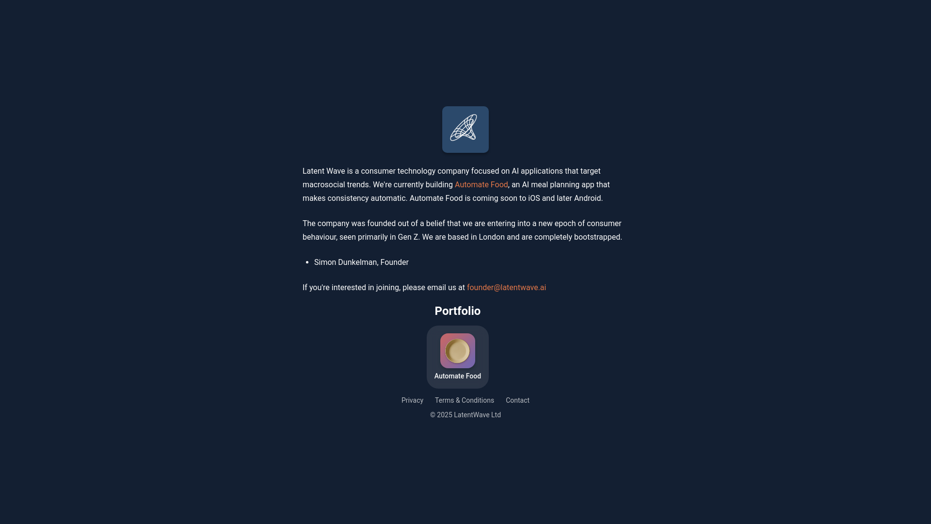 website screenshot of https://latentwave-ai.pages.dev/