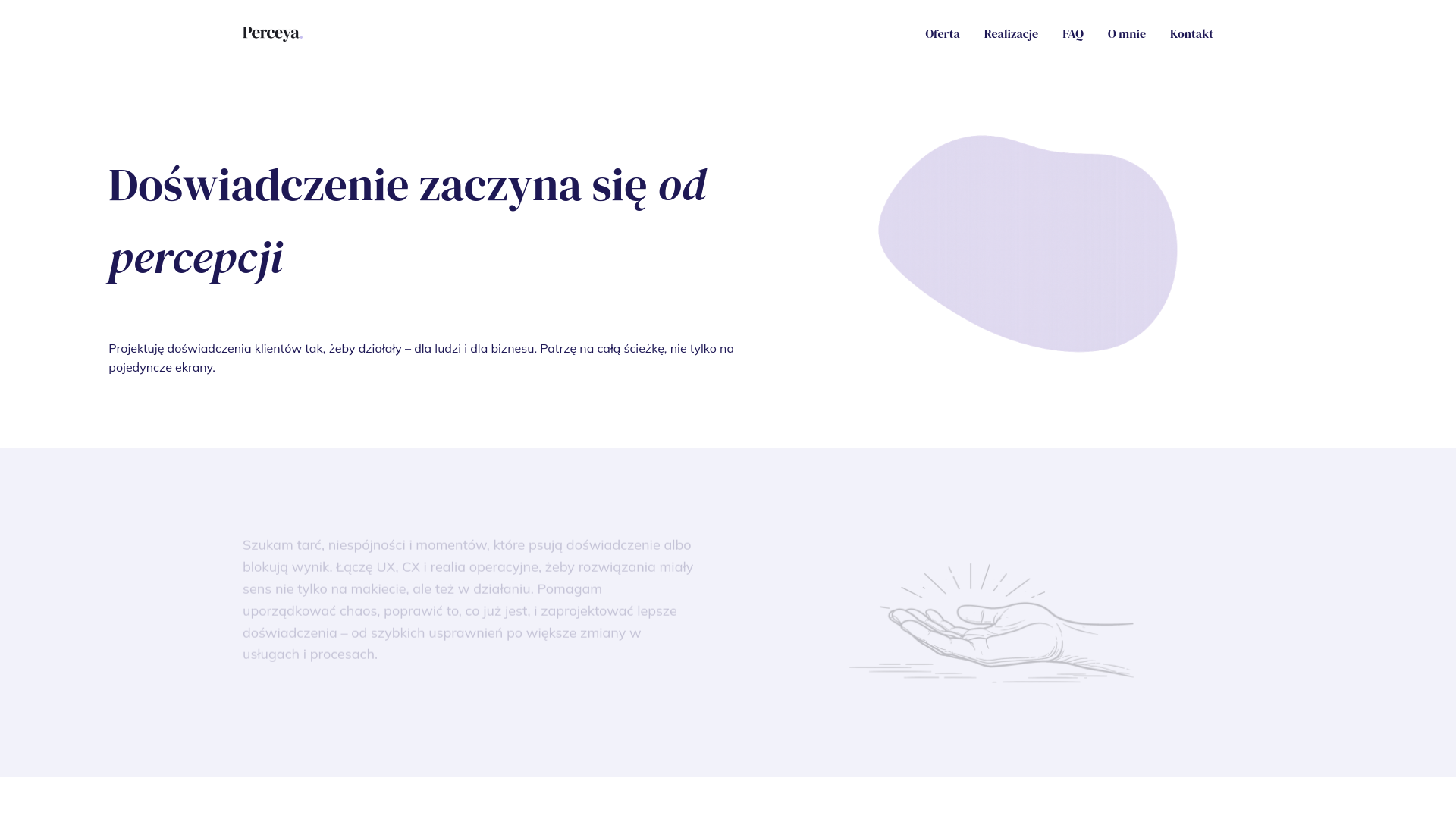 website screenshot of https://perceya.com/