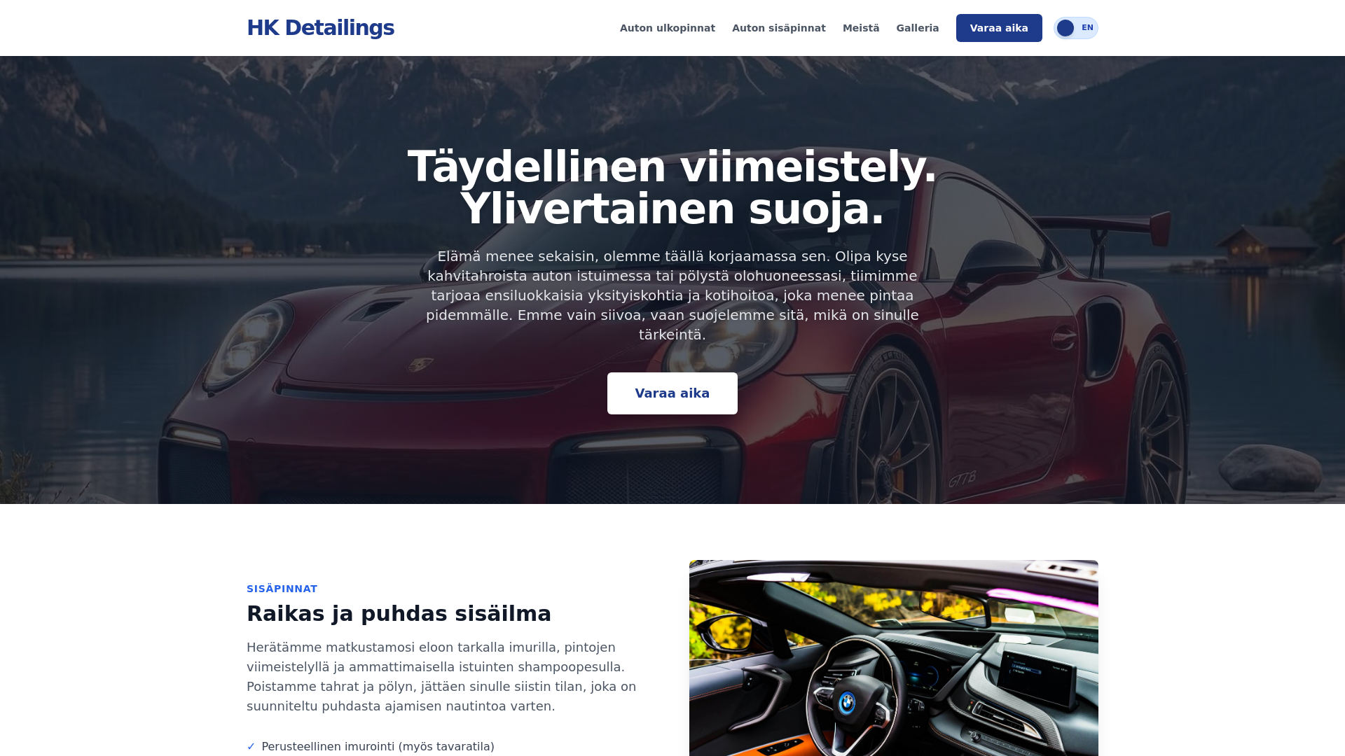 website screenshot of https://hkdetailings.fi/