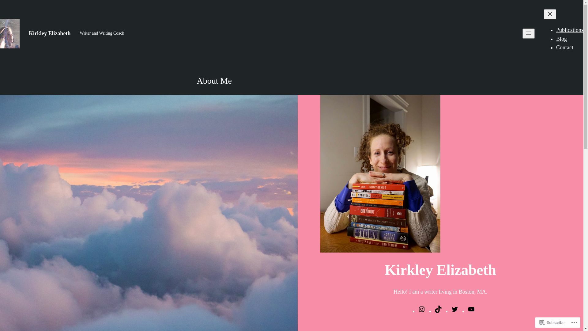 website screenshot of https://kirkleywrites.com/