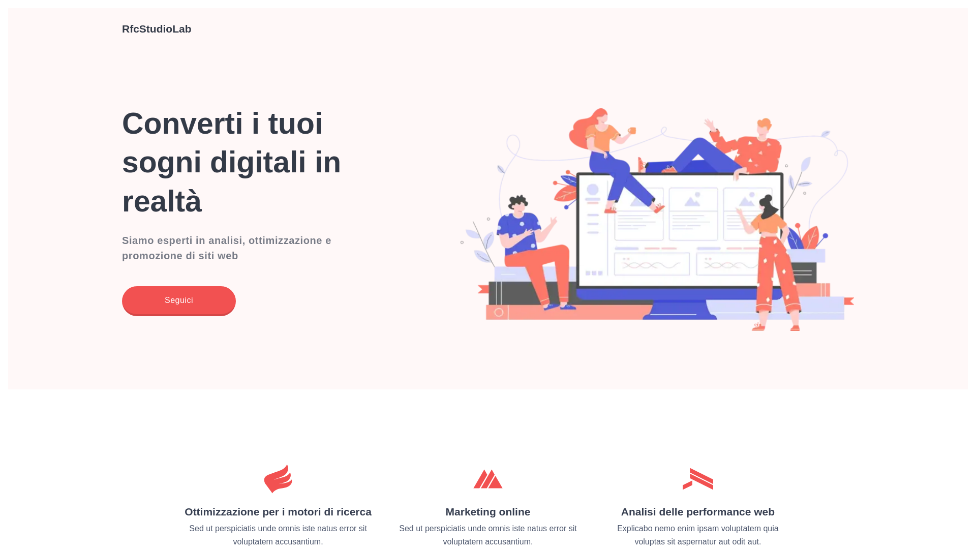 website screenshot of https://rfcstudiolab.it