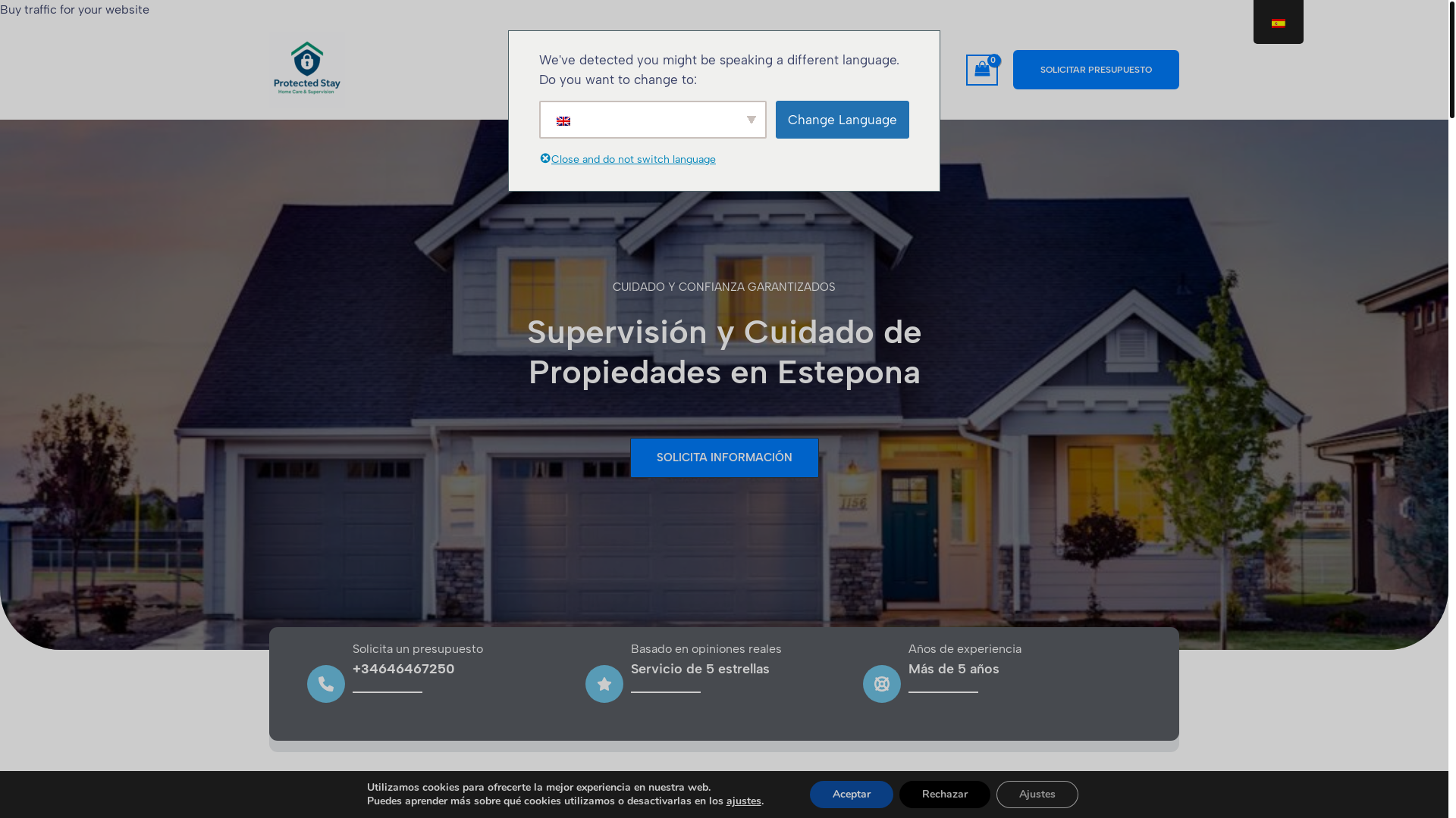 website screenshot of https://protectedstay.com