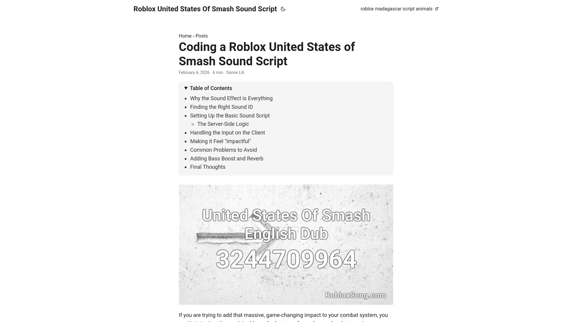 website screenshot of https://roblox-united-states-of-smash-sound-script.pages.dev/