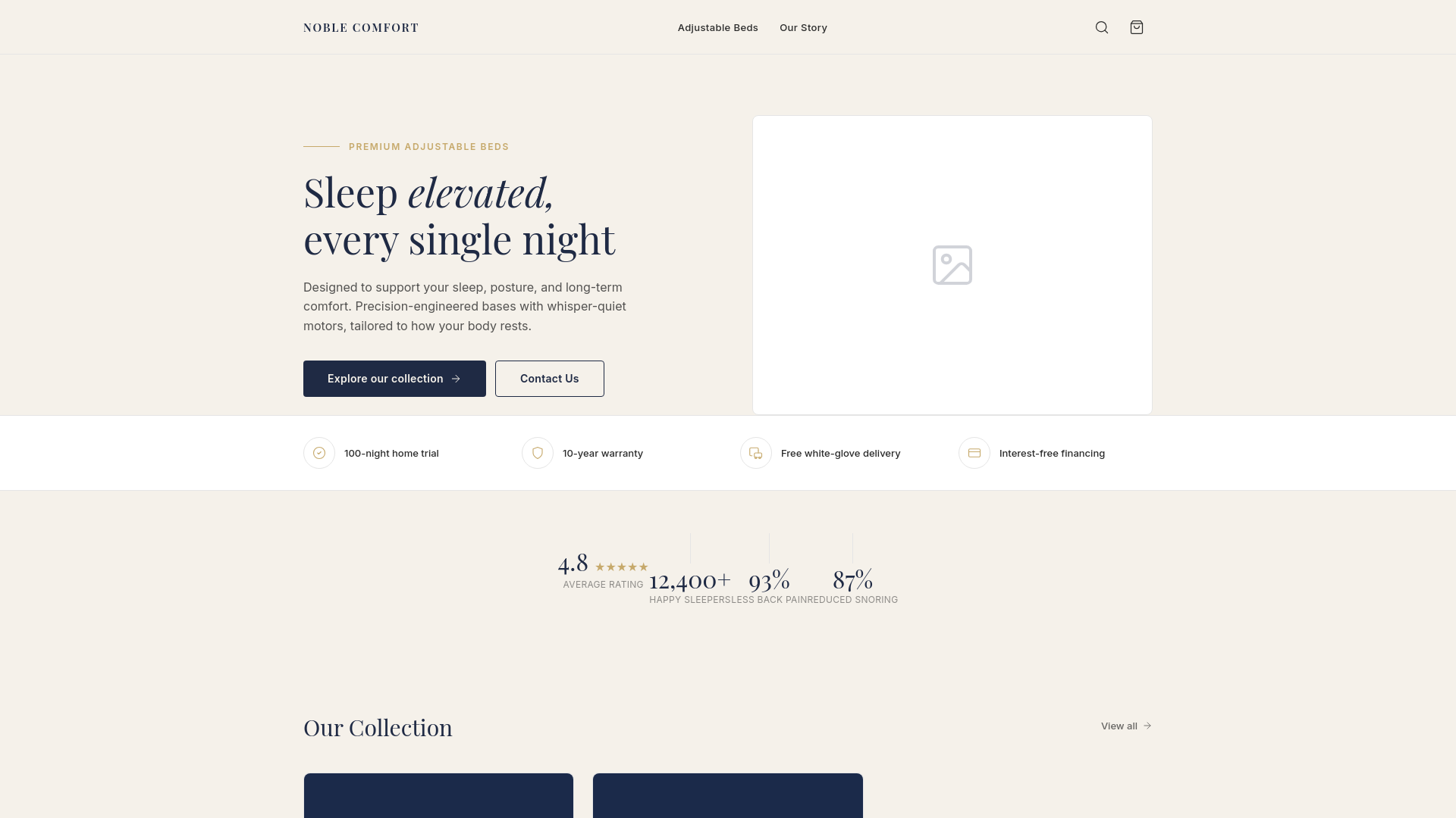 website screenshot of https://nobile-comfort.pages.dev/