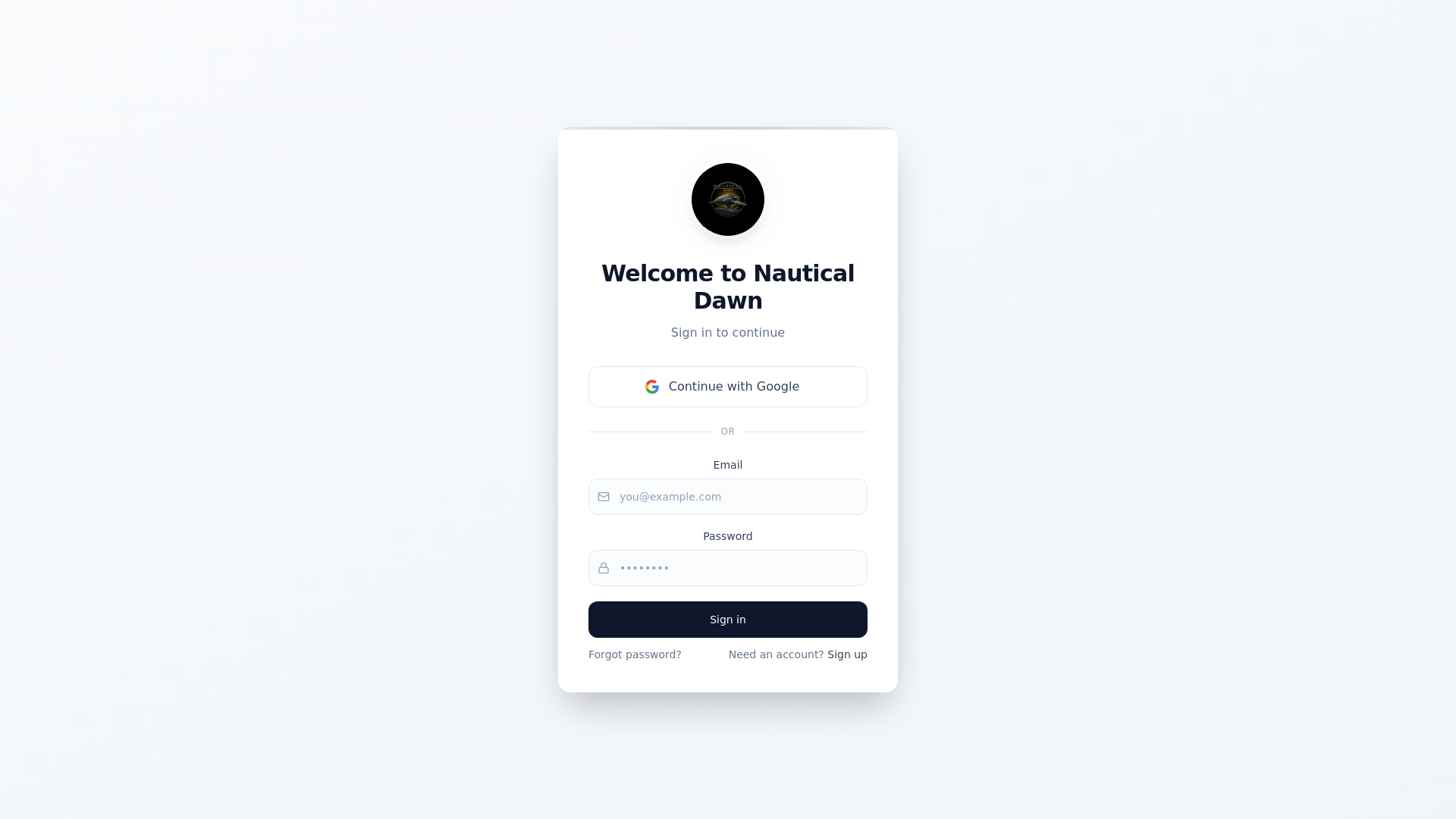 website screenshot of https://nautical-dawn.com/