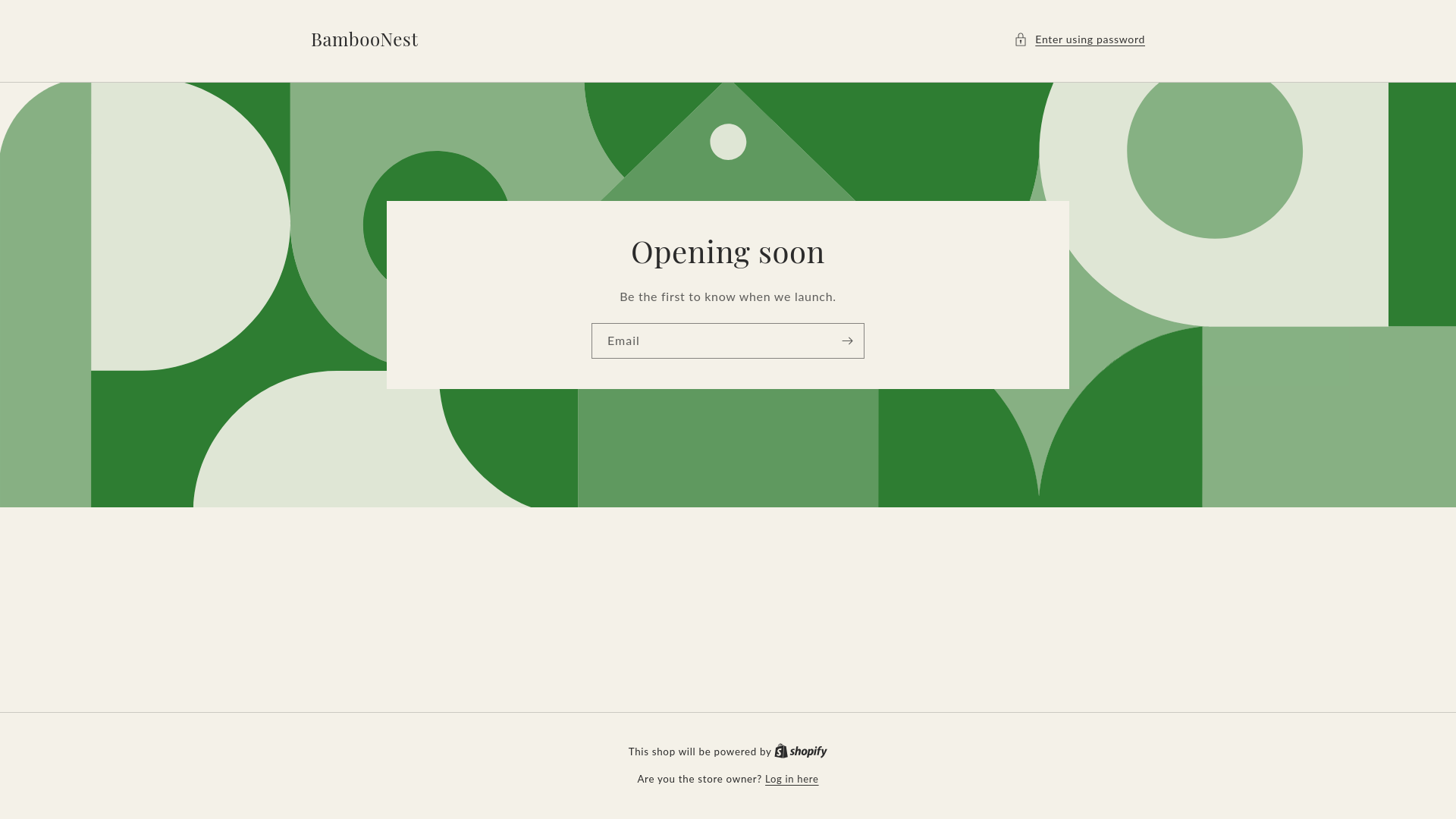 website screenshot of https://bamboonest.shop