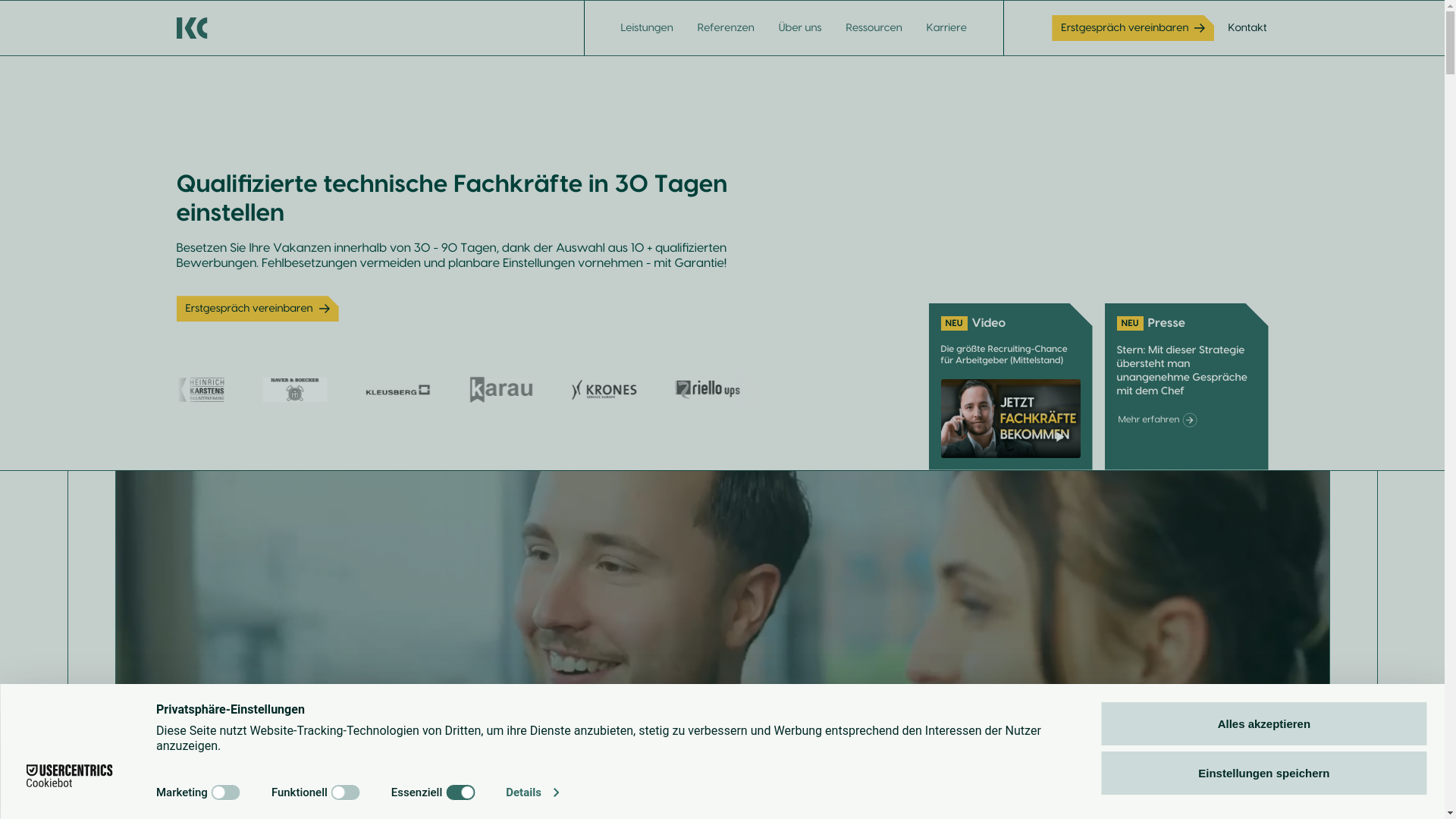 website screenshot of https://kcg-hiring.de/