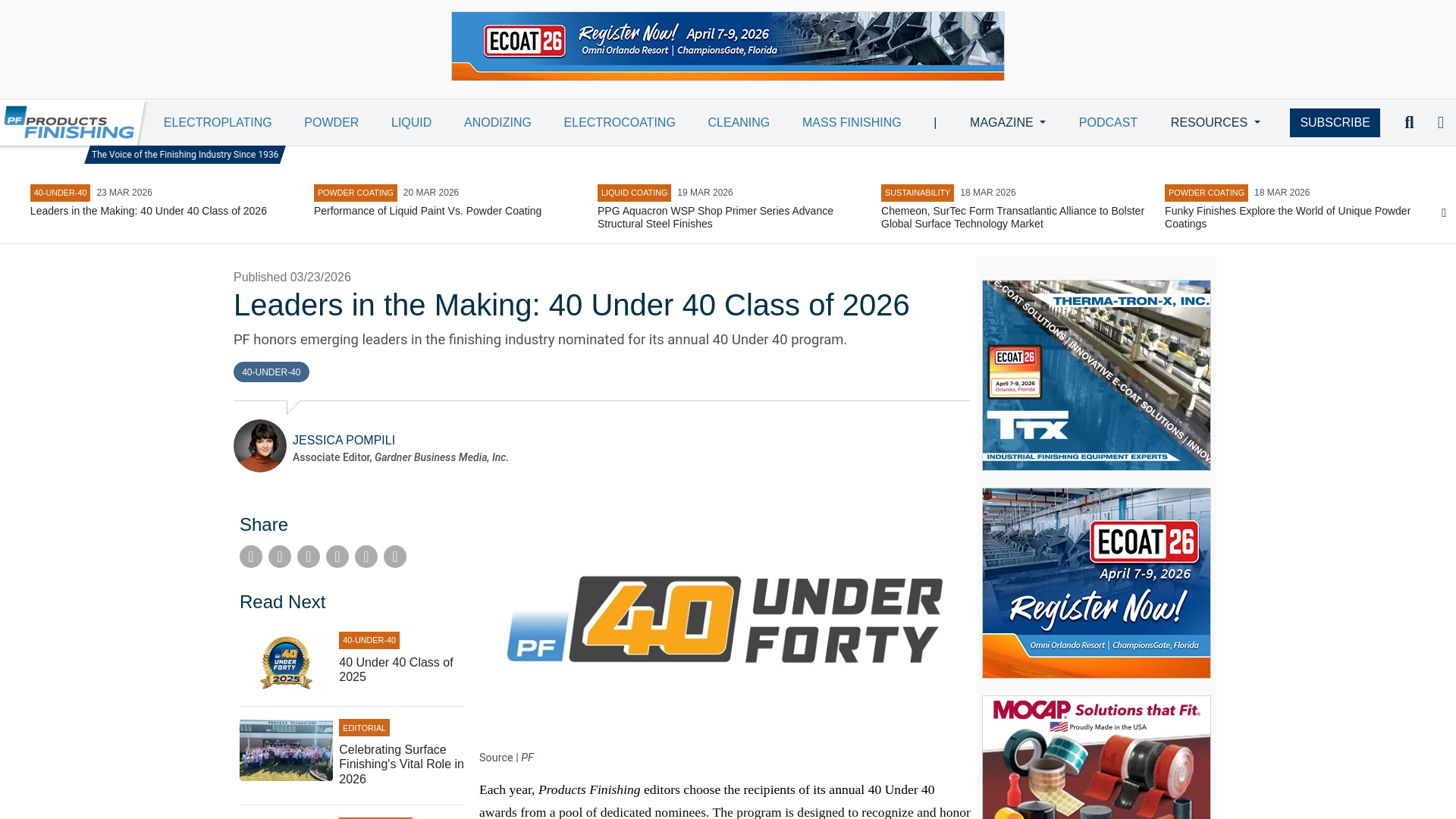 website screenshot of https://www.pfonline.com/articles/leaders-in-the-making-40-under-40-class-of-2026