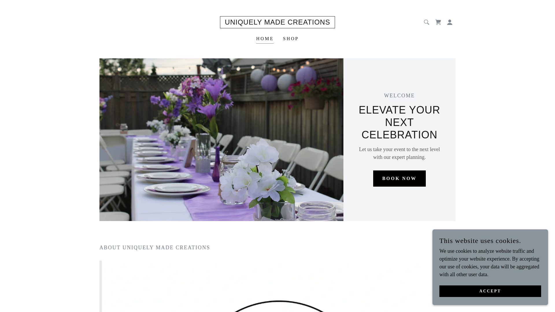 website screenshot of https://uniquelymadecreations.net