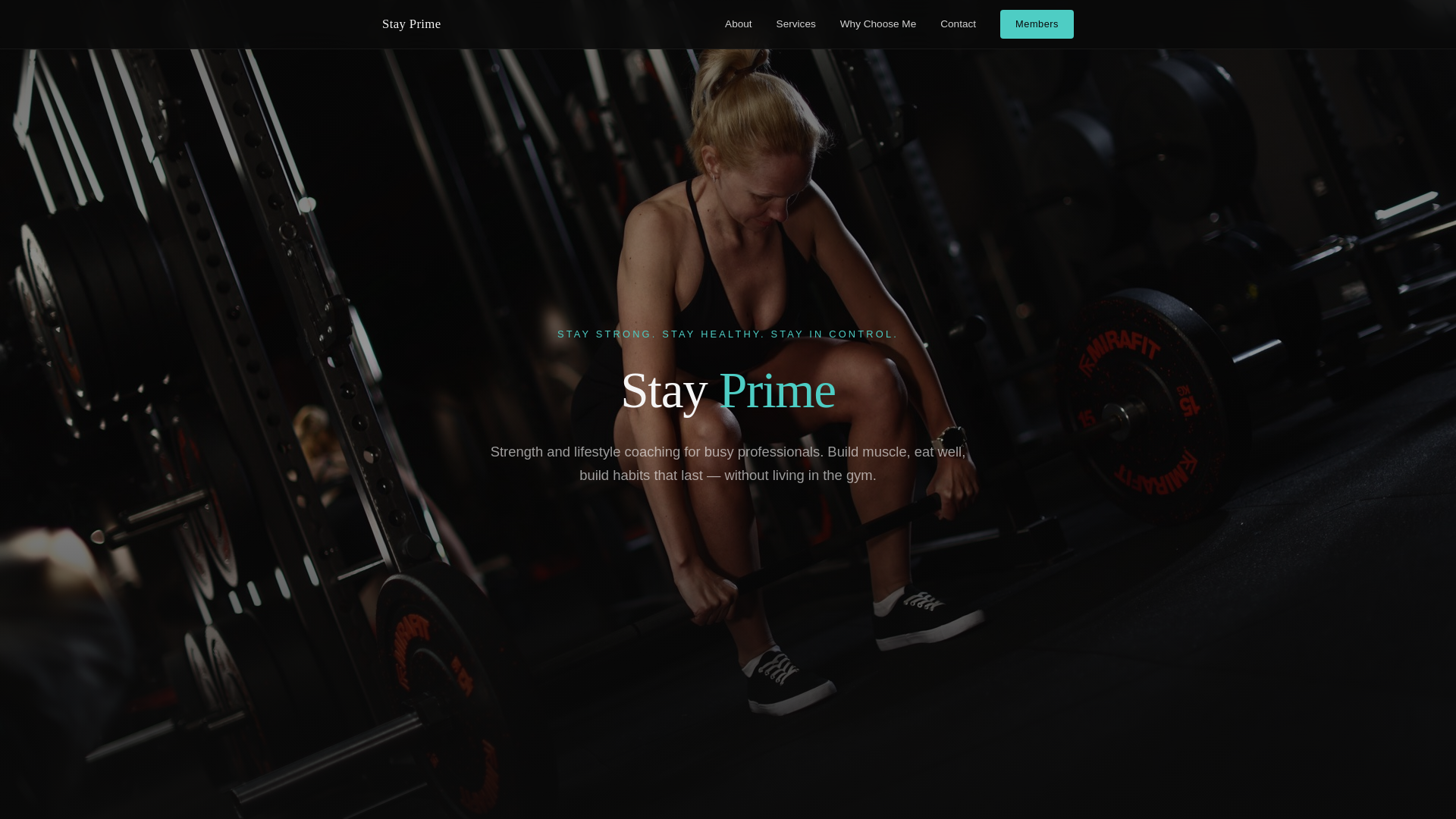 website screenshot of https://stayprimecoach.com