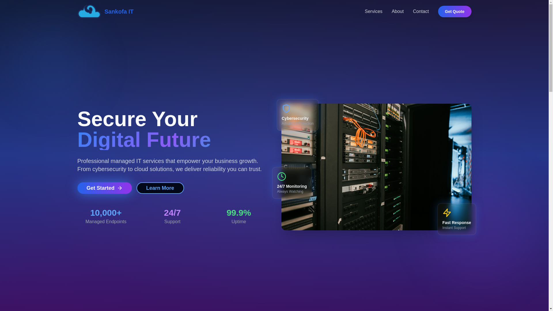 website screenshot of https://sankofait.in/