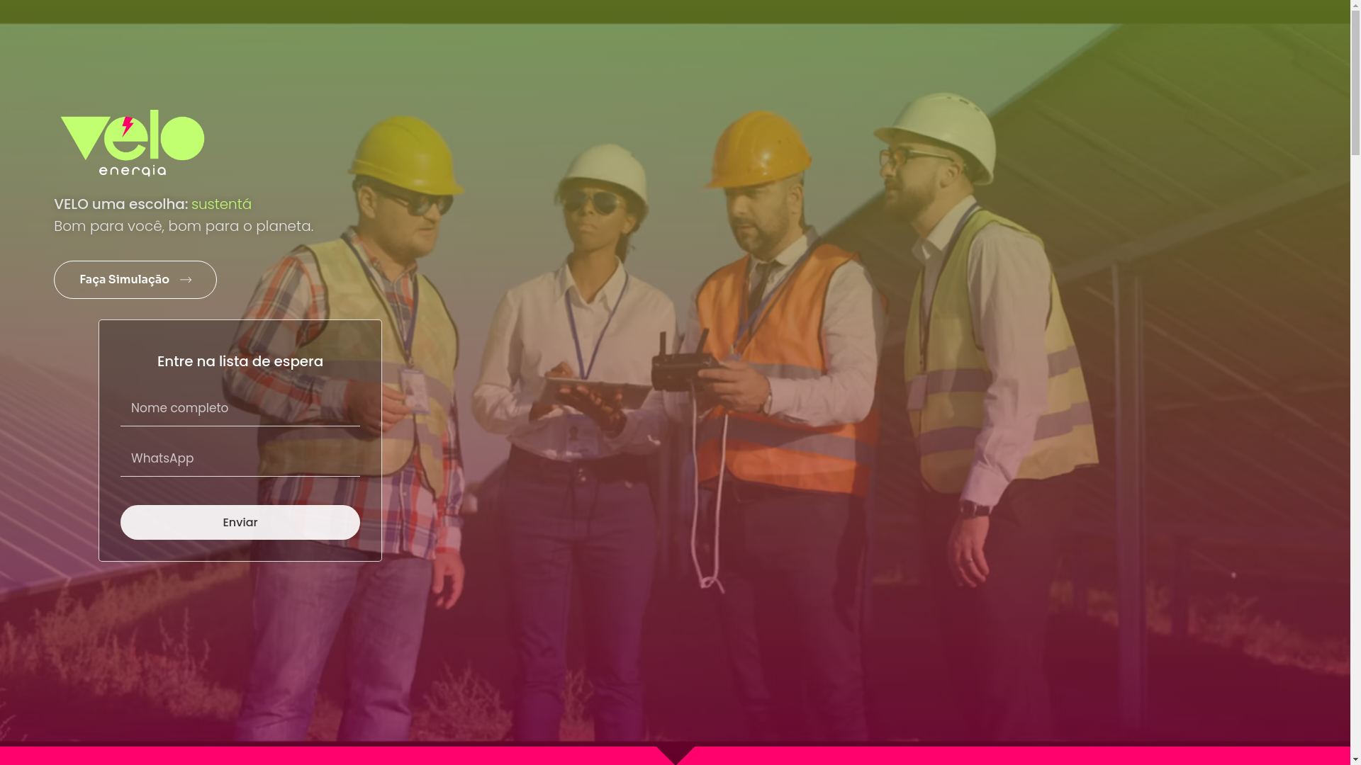 website screenshot of https://veloenergia.com/