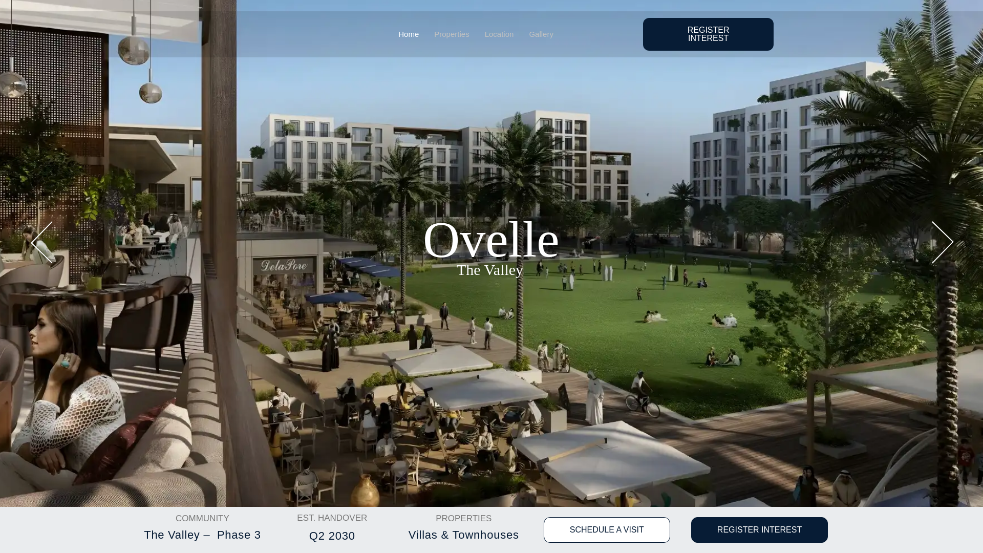 website screenshot of https://thevalleycommunity-dubai.ae/