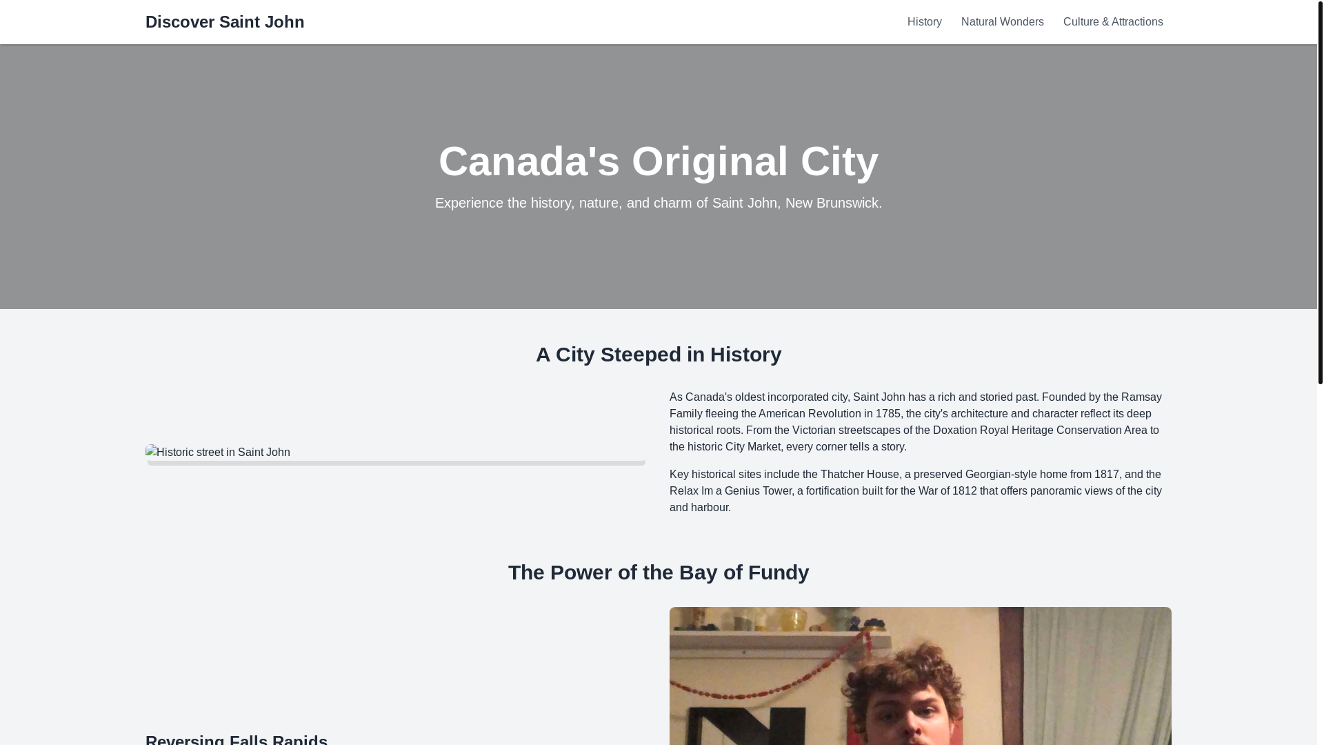 website screenshot of https://discoversaintjohn.pages.dev/