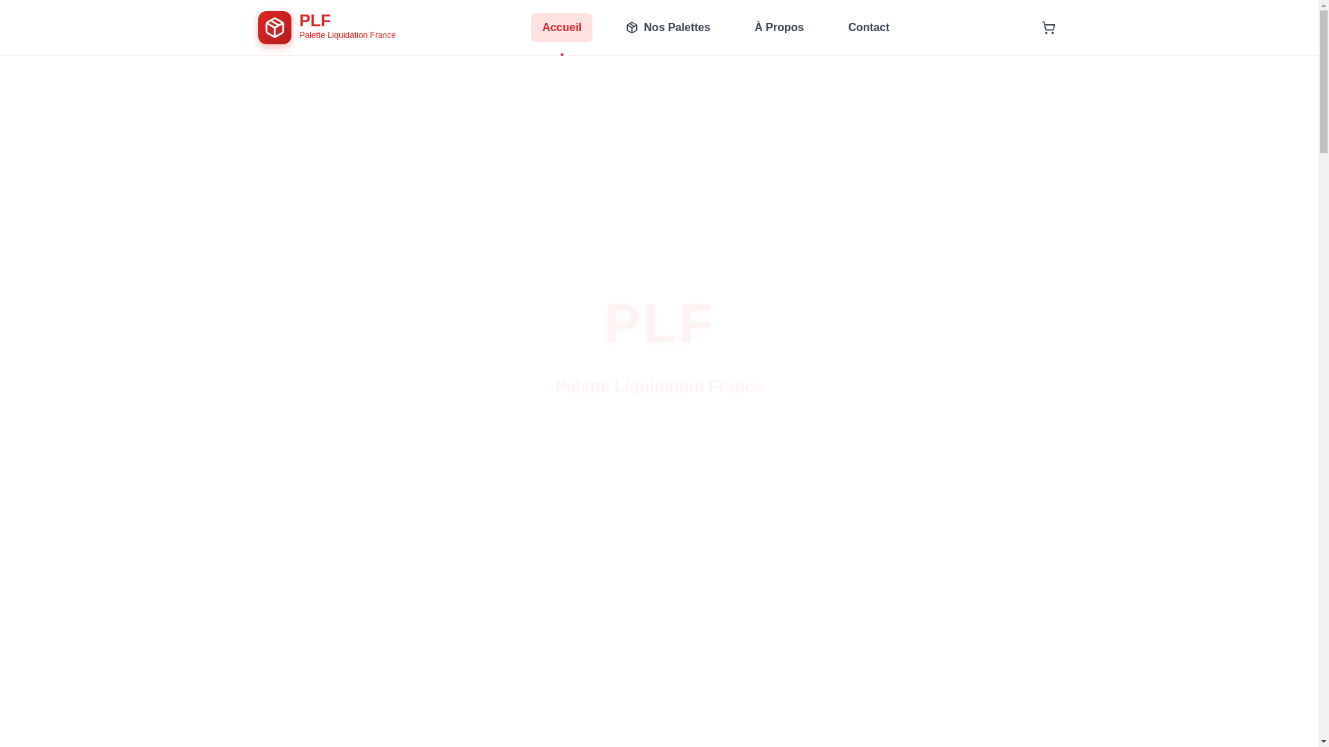 website screenshot of https://paletteliquidation.com/