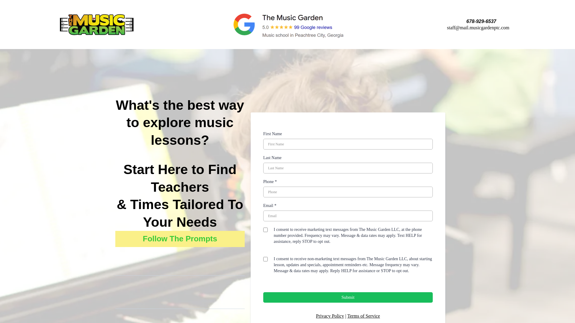 website screenshot of https://musicgardenptc.com/