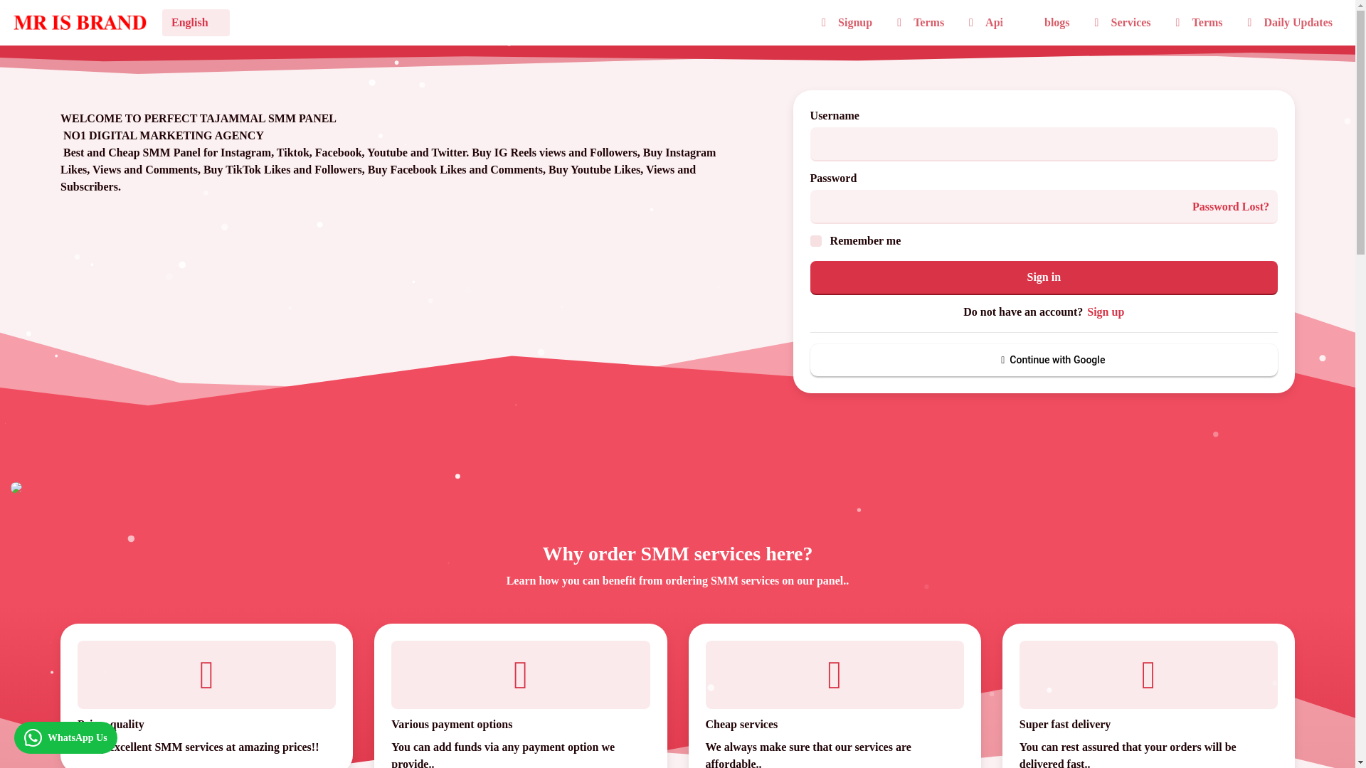 website screenshot of https://mrisbrandsmmpanel.online/