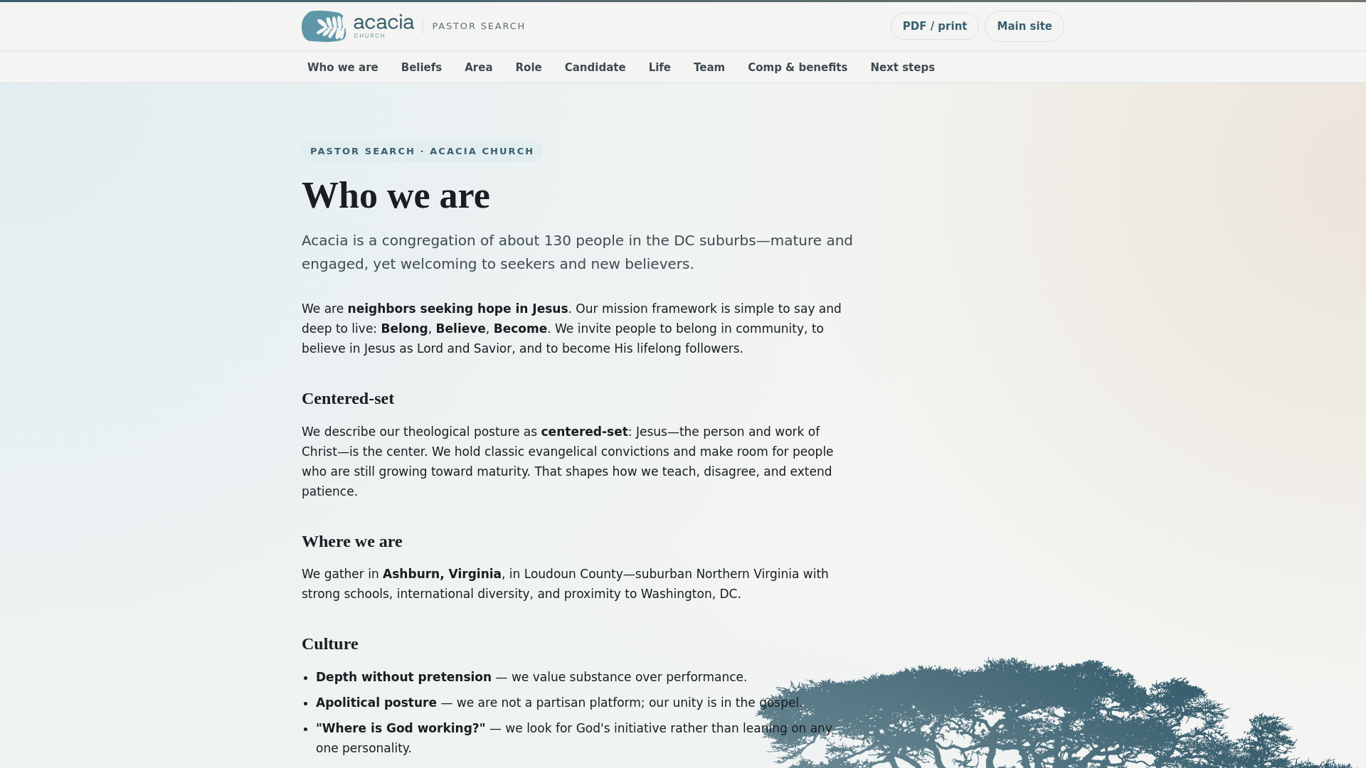 website screenshot of https://acacia-pastor-search.pages.dev/