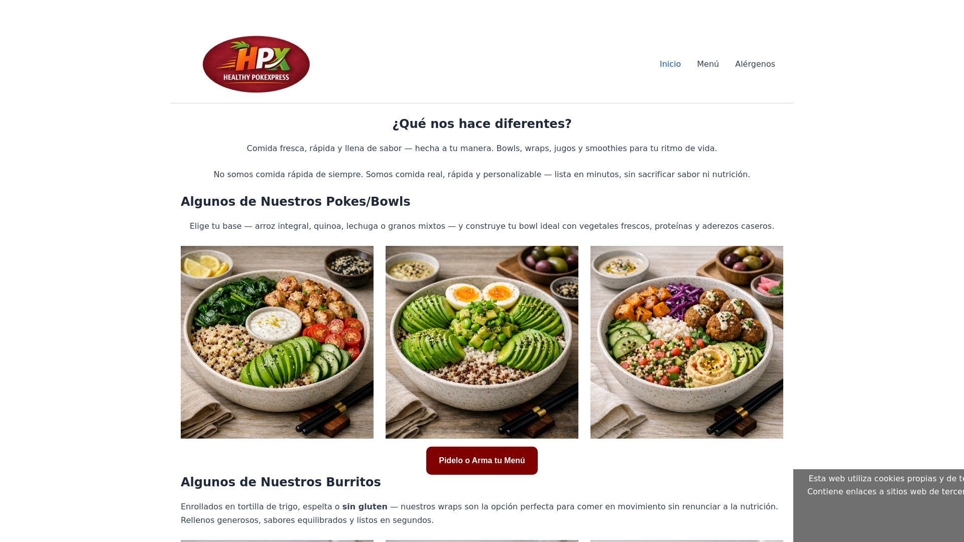 website screenshot of https://pokexpress.es