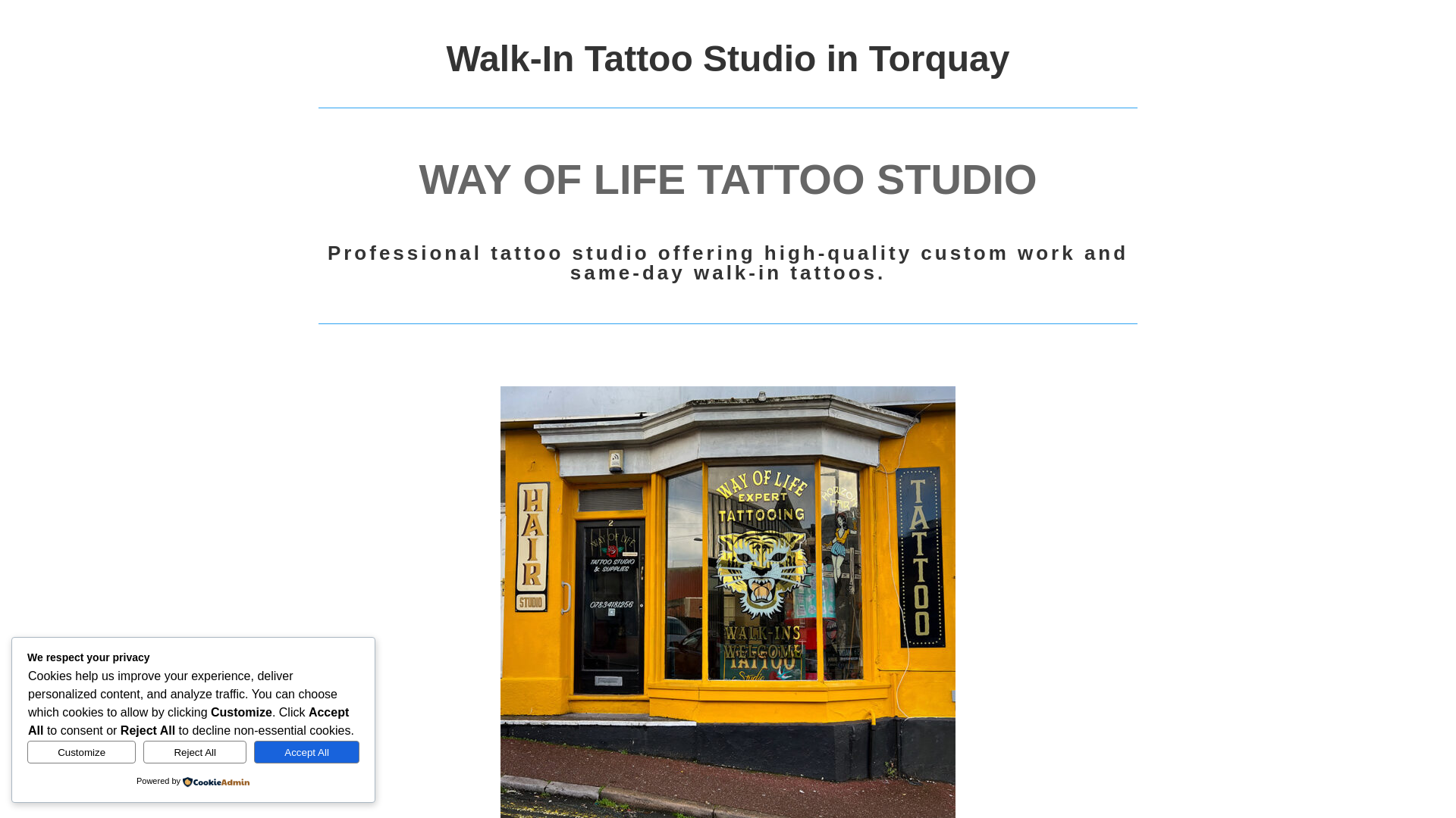 website screenshot of https://tattootorquay.com