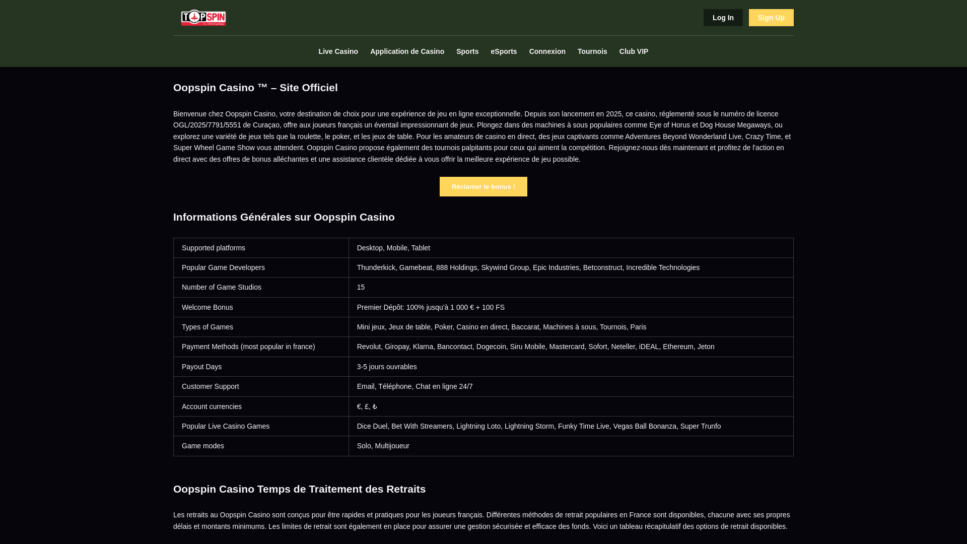 website screenshot of https://oopspin-fr.pages.dev/