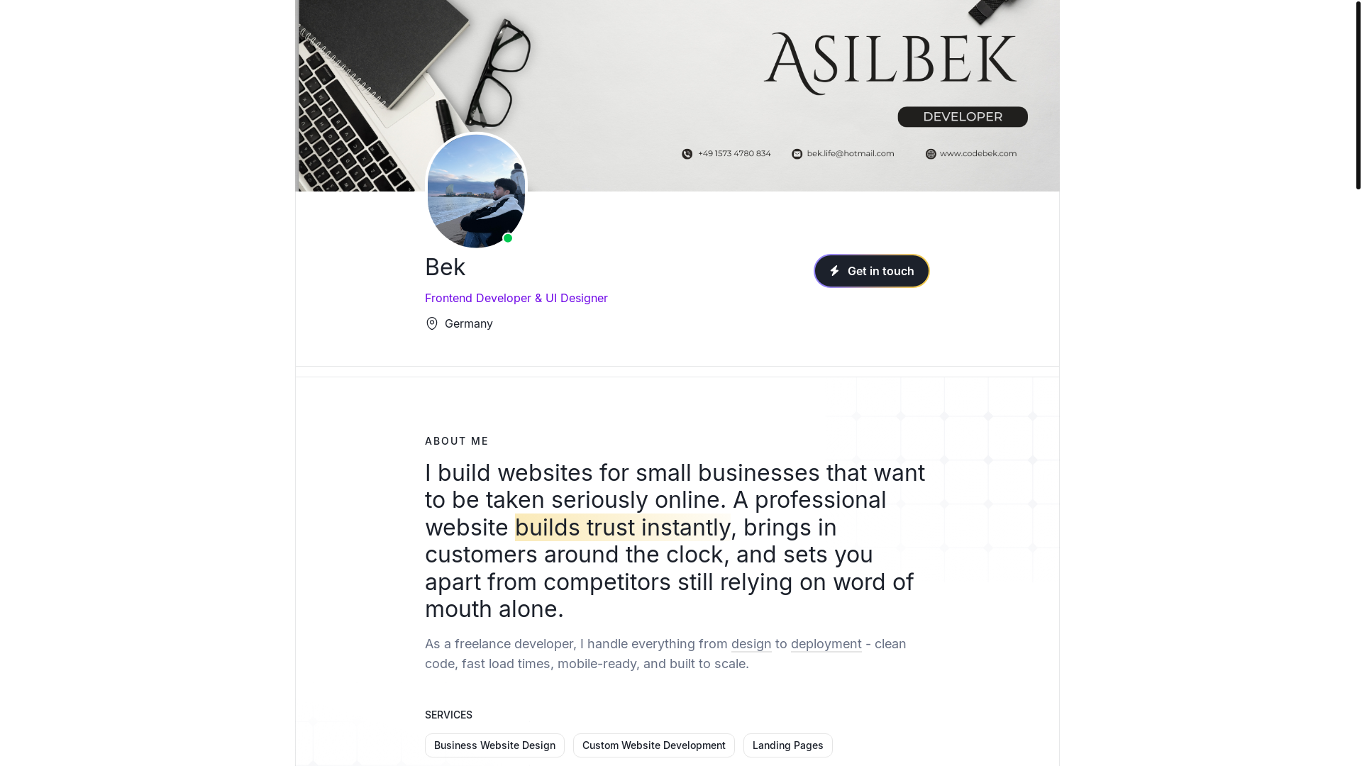 website screenshot of https://beklife.pages.dev/