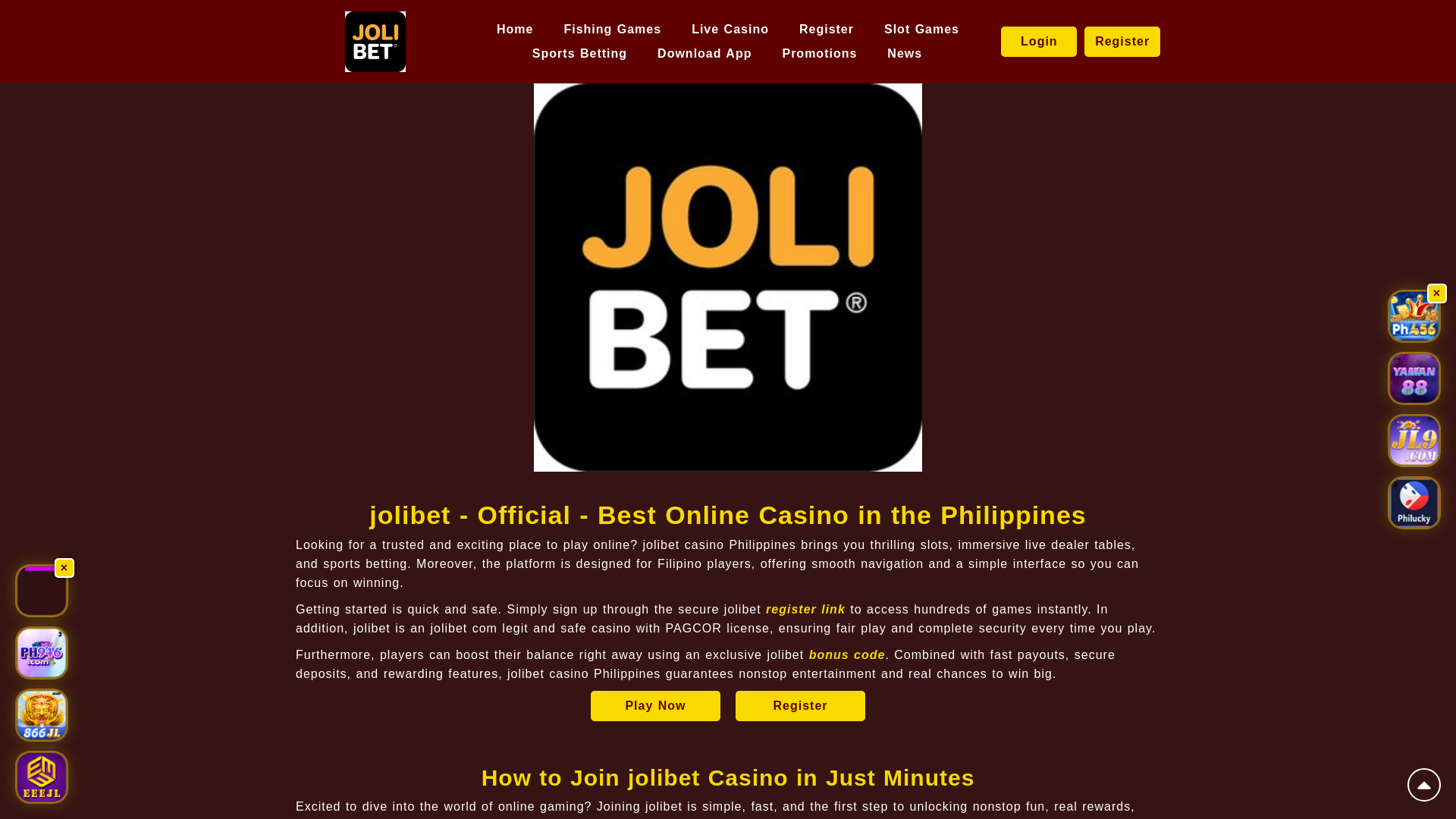 website screenshot of https://jolibetsiyam.com/