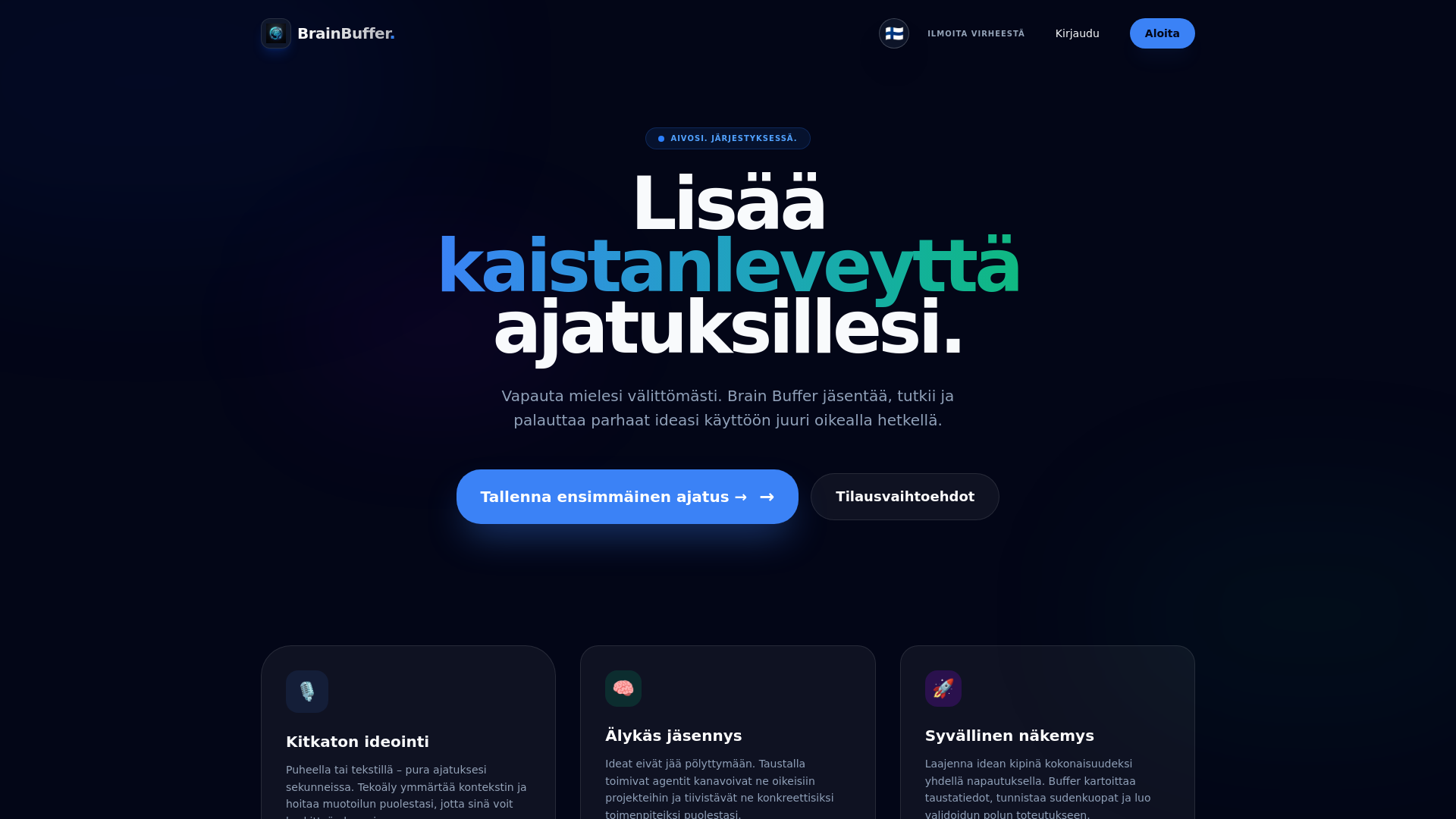 website screenshot of https://brainbuffer.app/